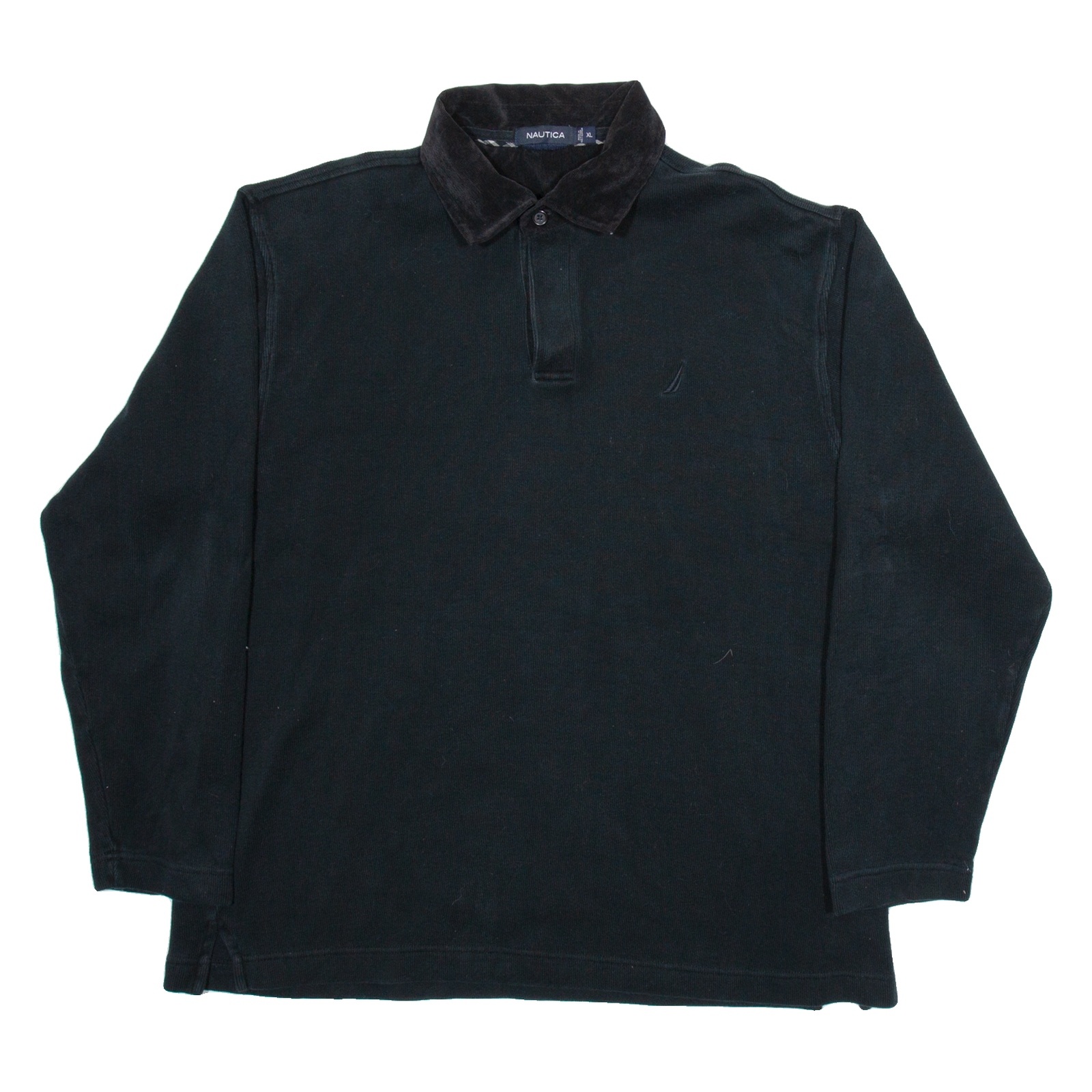 NAUTICA Mens Jumper Black Button Neck Tight Knit XL Refurbished - N/A refurbished available on Cerqular