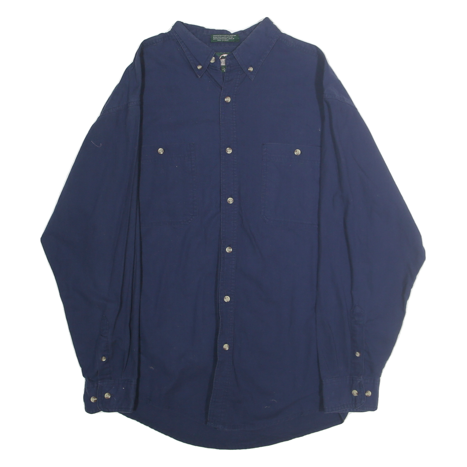 TIMBER RUN Mens Blue Shirt L Button Down Collar Cotton Casual Long Sleeve Refurbished - N/A refurbished available on Cerqular