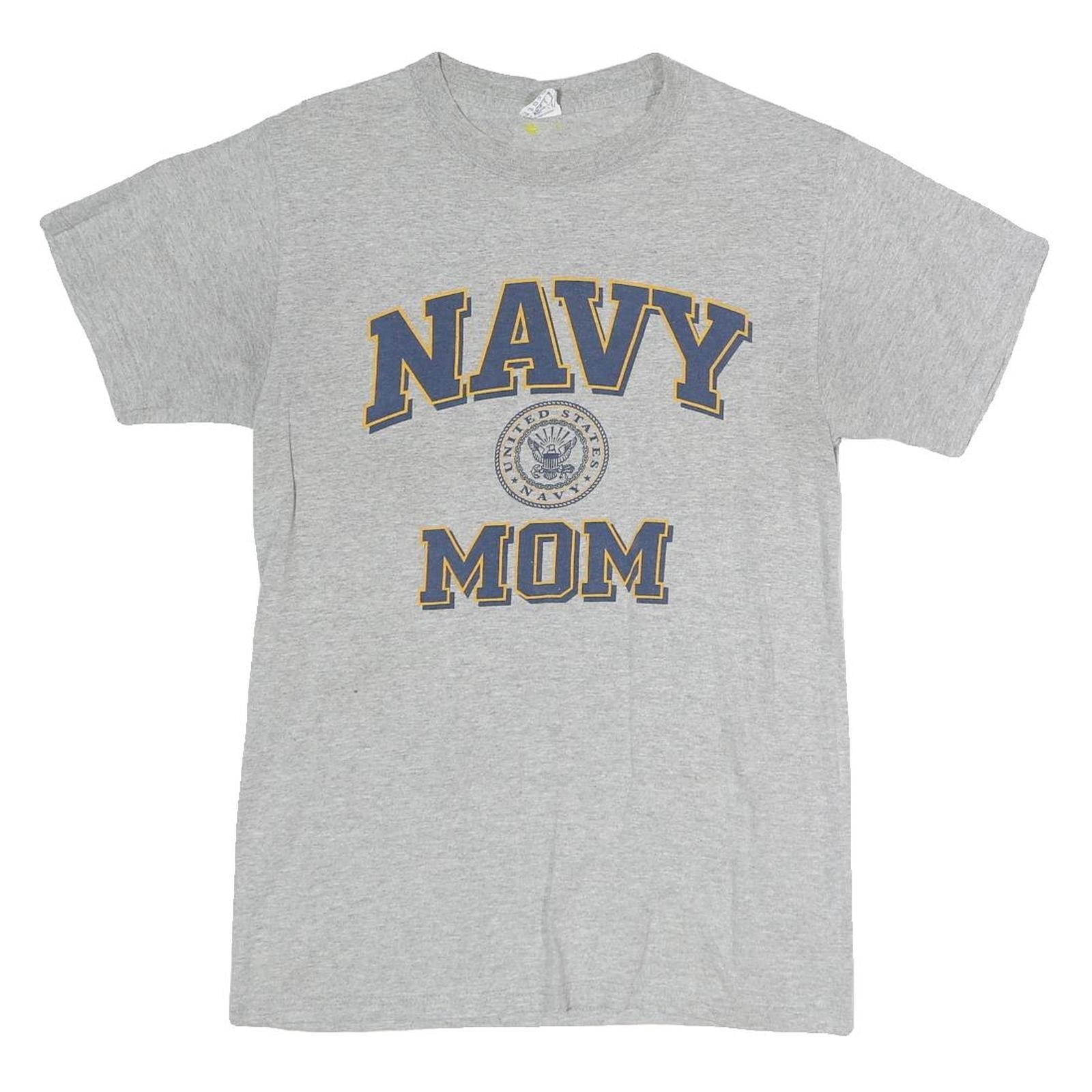 SOFFE Womens Grey Navy Mom Graphic T-Shirt S Short Sleeve Crew Neck Cotton Refurbished - N/A refurbished available on Cerqular