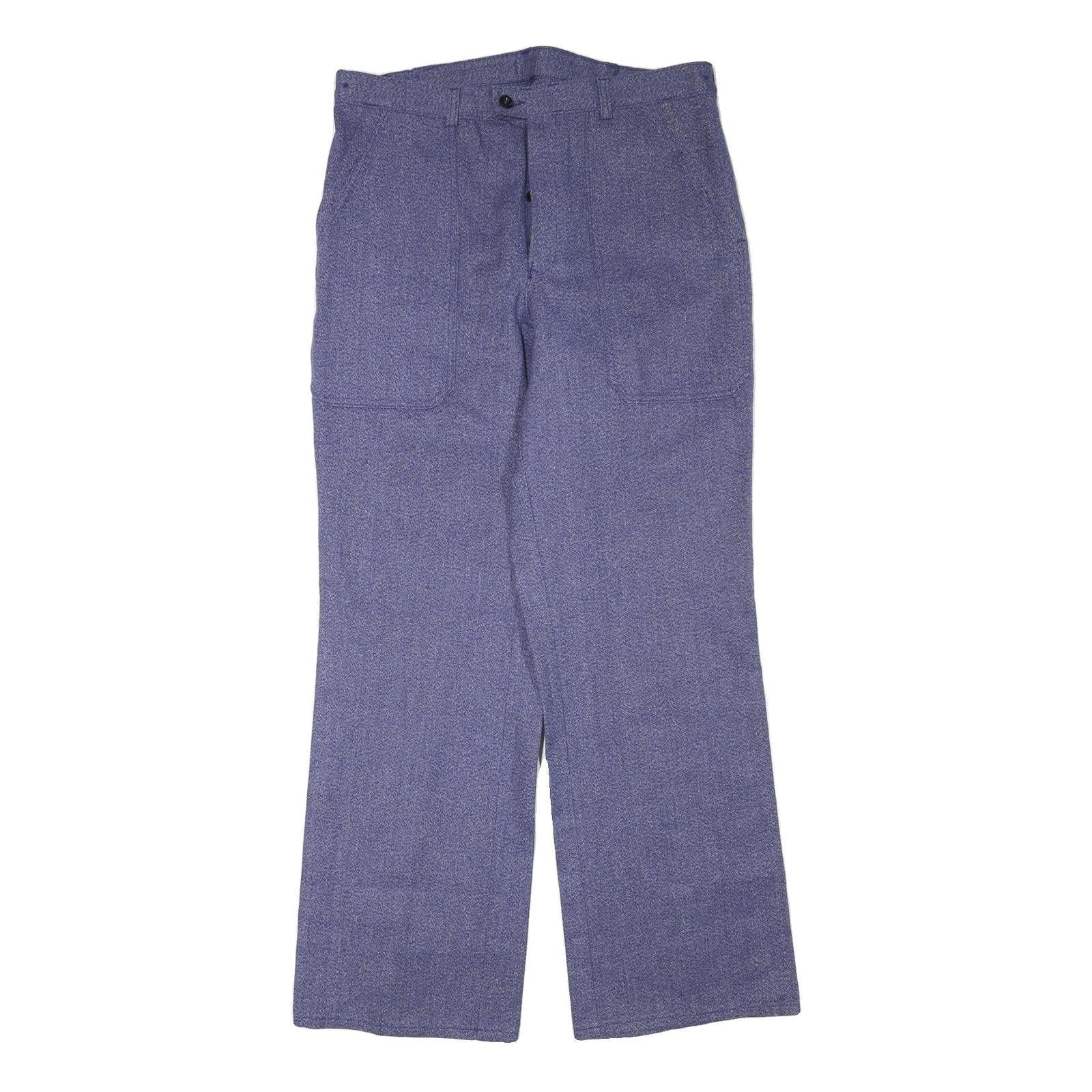 Mens Relaxed Fit Cotton Blend Blue Trousers W35 L33 Button Closure Casual Refurbished - N/A refurbished available on Cerqular