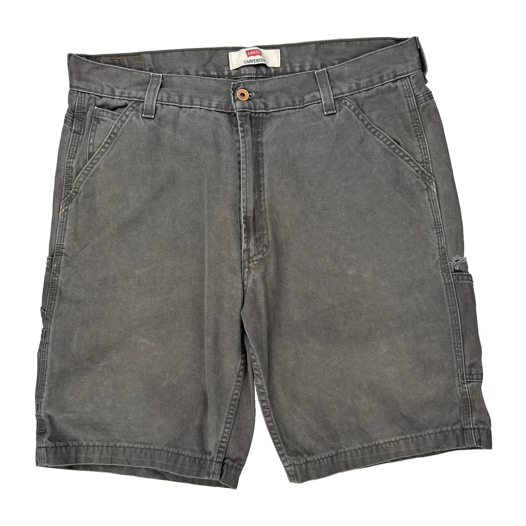 Levis Carpenter Shorts - 35W 10L Grey Cotton Refurbished - Thrifted (note: this is a term often used to describe second- refurbished available on Cerqular