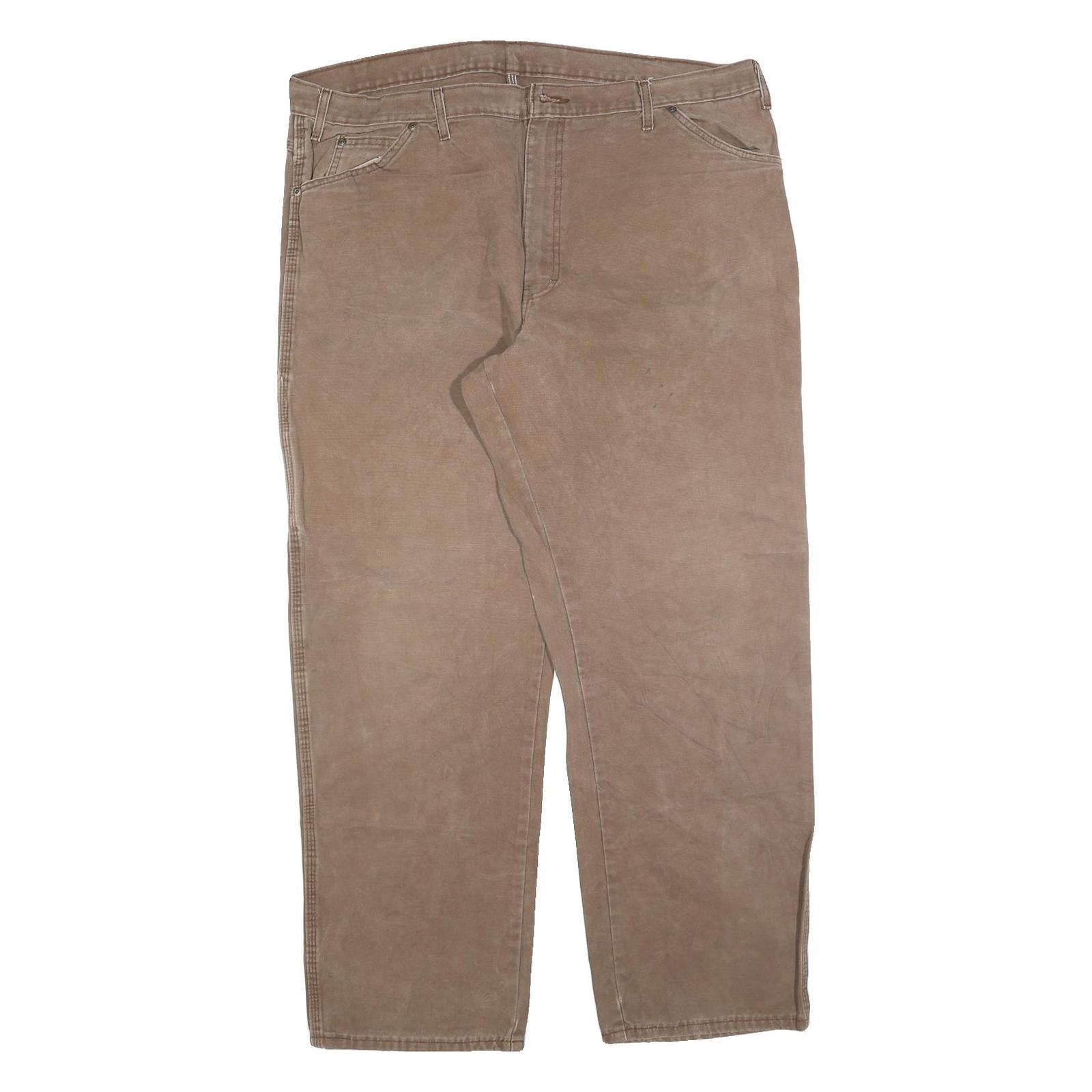 DICKIES Mens Jeans Brown Relaxed Straight Cotton Blend W42 L32 Workwear Utility Refurbished - N/A refurbished available on Cerqular