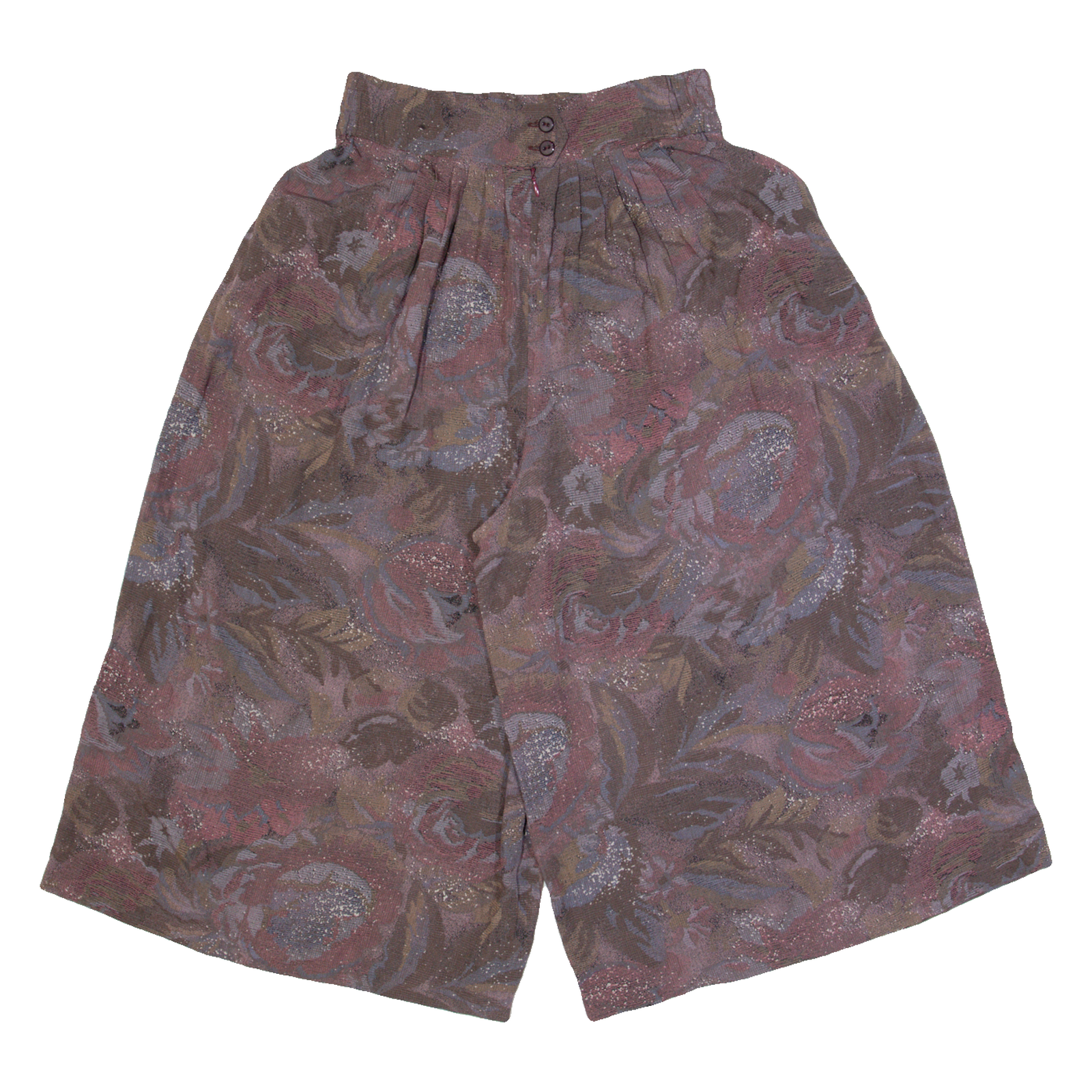 SUISSE MADE 3/4 Length Womens Casual Shorts Purple 90s Crazy Pattern S W28 Refurbished - N/A refurbished available on Cerqular