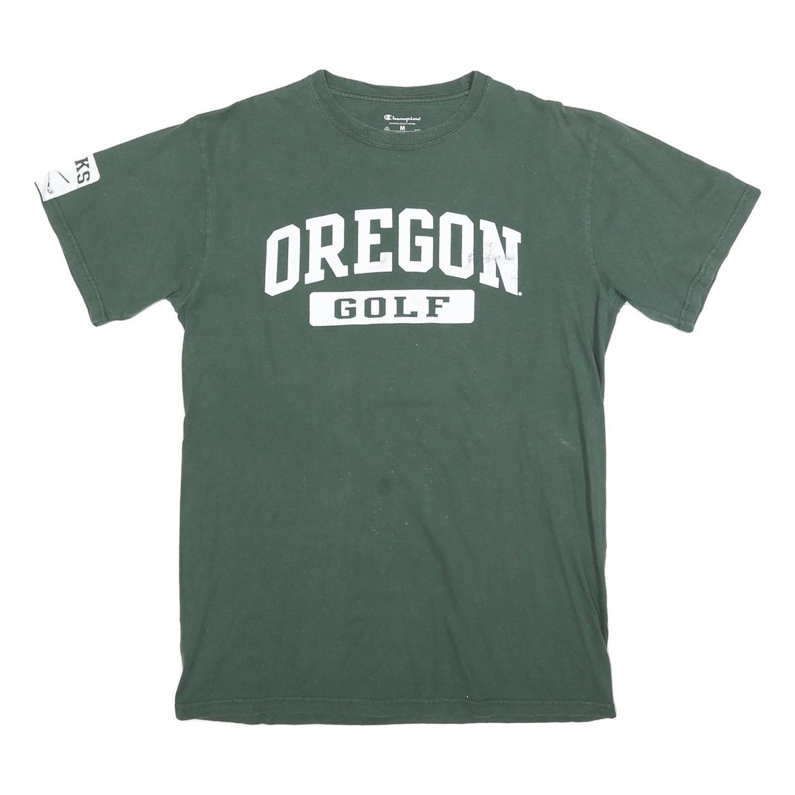 CHAMPION Mens Green Oregon Golf T-Shirt M Short Sleeve Crew Neck Cotton Blend Refurbished - N/A refurbished available on Cerqular
