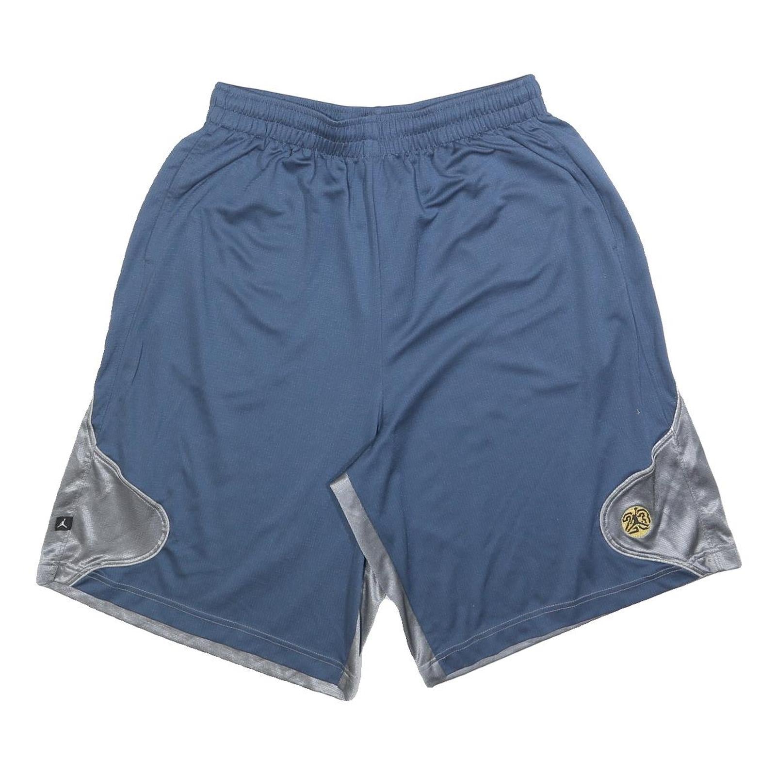 AIR JORDAN Mens Blue & Silver Casual Polyester Shorts XL W32 Basketball Sports Refurbished - N/A refurbished available on Cerqular