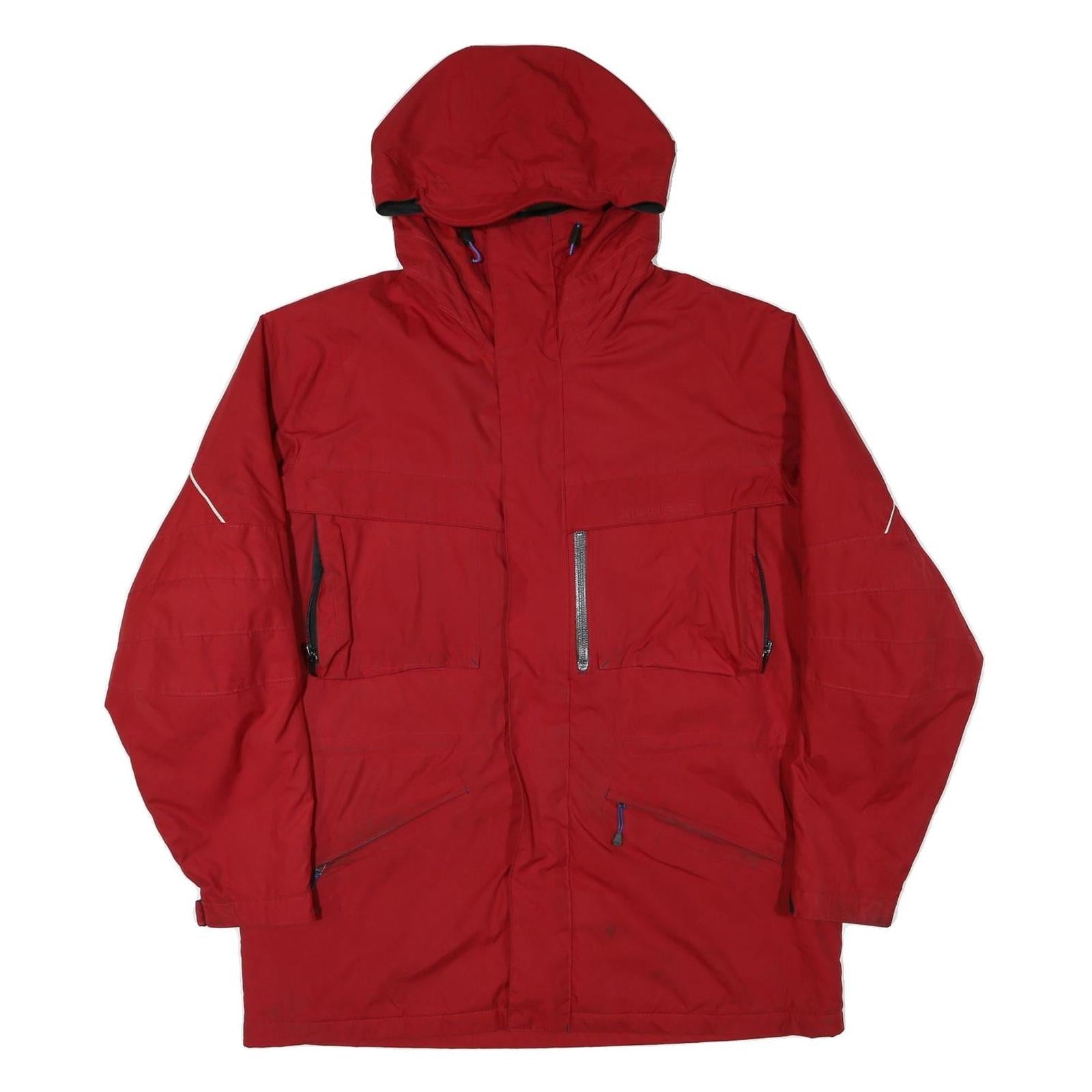 TOMMY HILFIGER Mens Red Jacket L Polyester Blend Zip Hooded Outdoor Refurbished - N/A refurbished available on Cerqular