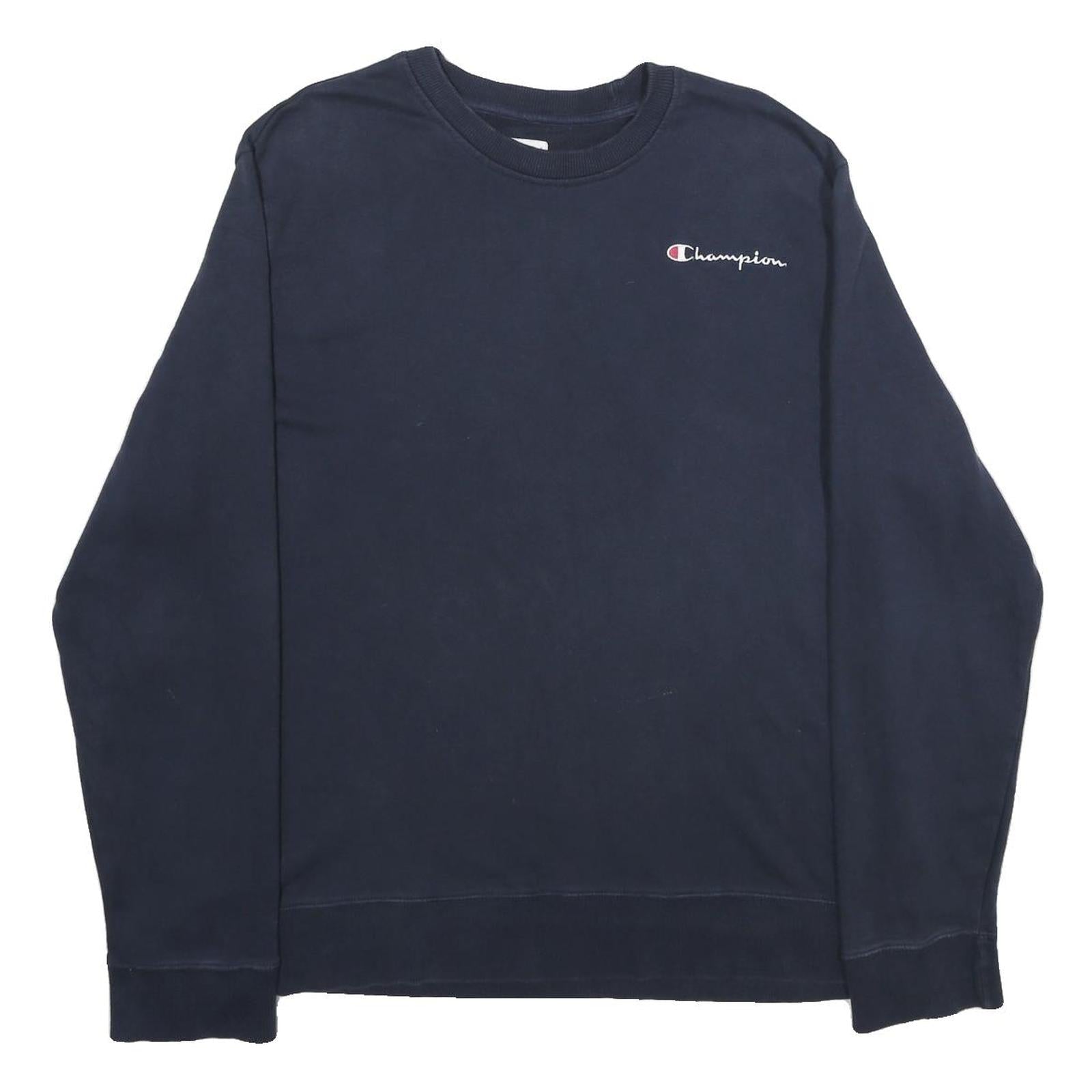CHAMPION Mens Navy Blue Sweatshirt XL Cotton Blend Crew Neck Casual Pullover Refurbished - N/A refurbished available on Cerqular