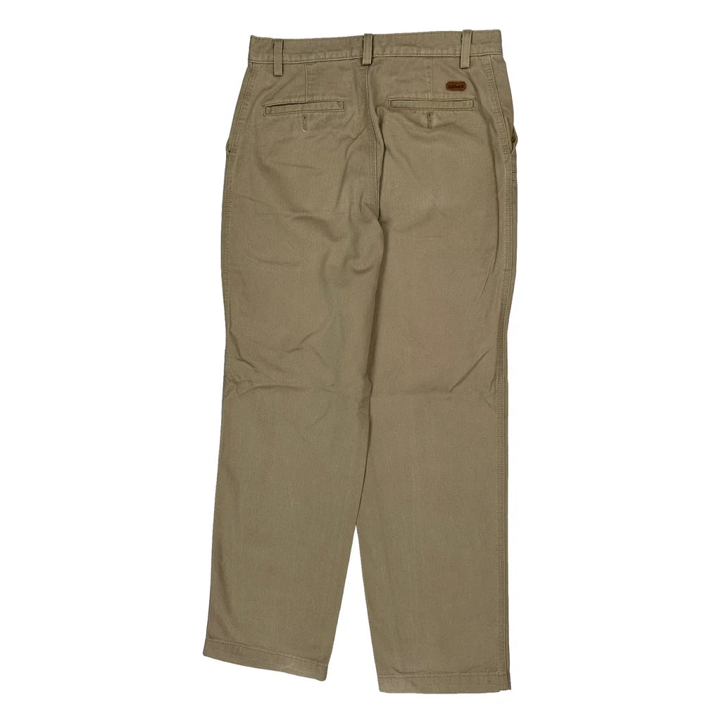 Carhartt Trousers - 33W 32L Khaki Cotton Refurbished - Thrifted (note: this is a term often used to describe second- refurbished available on Cerqular