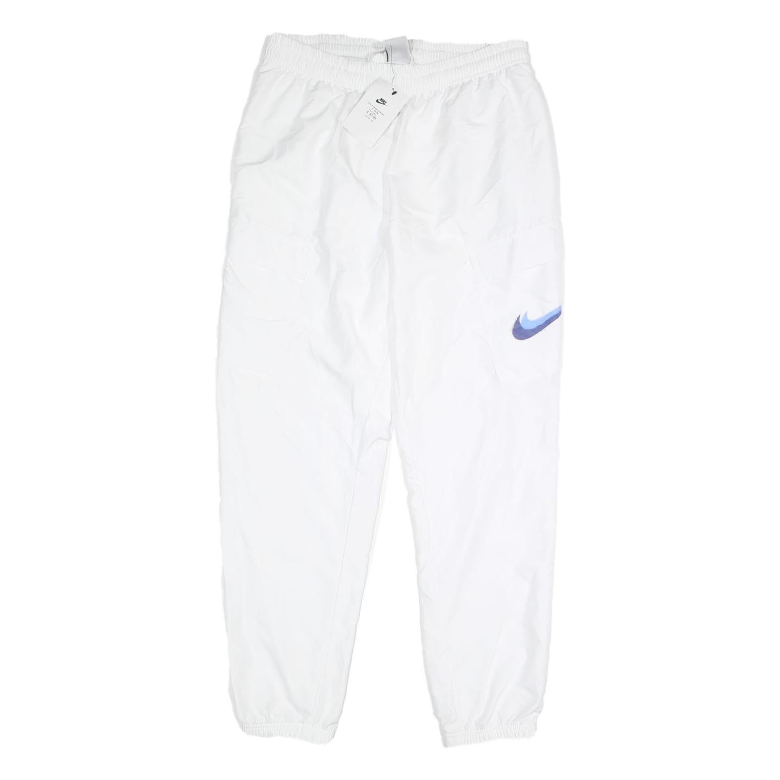NIKE Mens Joggers White Blue Slim Tapered L W28 L25 Sportswear Casual Refurbished - N/A refurbished available on Cerqular