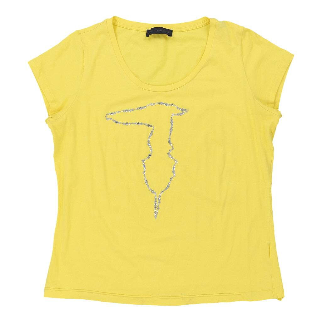 Trussardi Top - Medium Yellow Cotton | Size: medium Refurbished - N/A (Preloved Designer is not a specific brand, it refurbished available on Cerqular