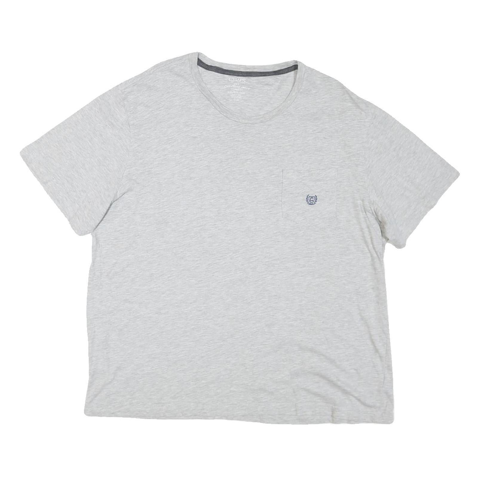 CHAPS Mens Grey 2XL T-Shirt Short Sleeve Crew Neck Pocket Logo Casual Refurbished - N/A refurbished available on Cerqular