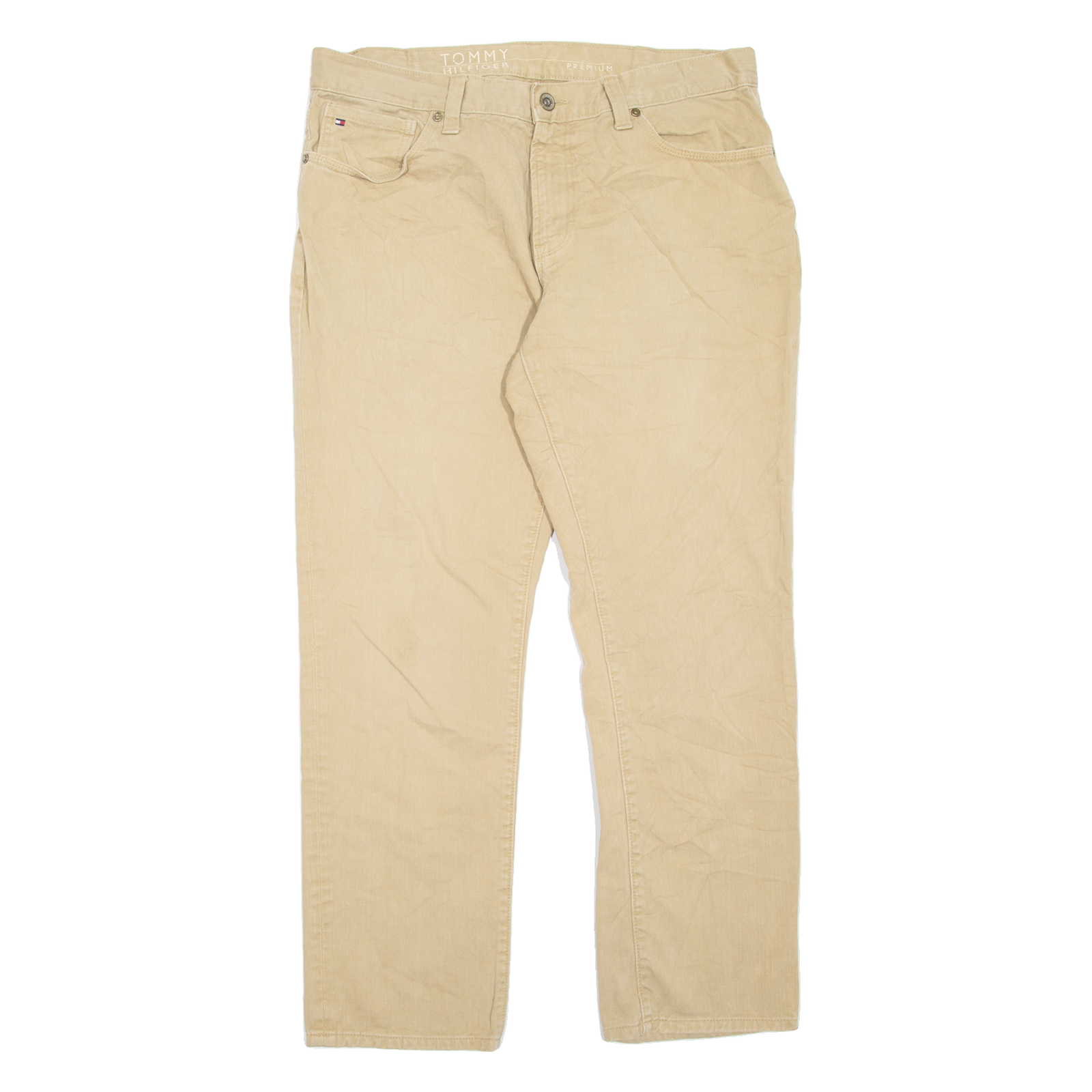 TOMMY HILFIGER Mens Jeans Beige Regular Straight W36 L30 Refurbished - N/A refurbished available on Cerqular