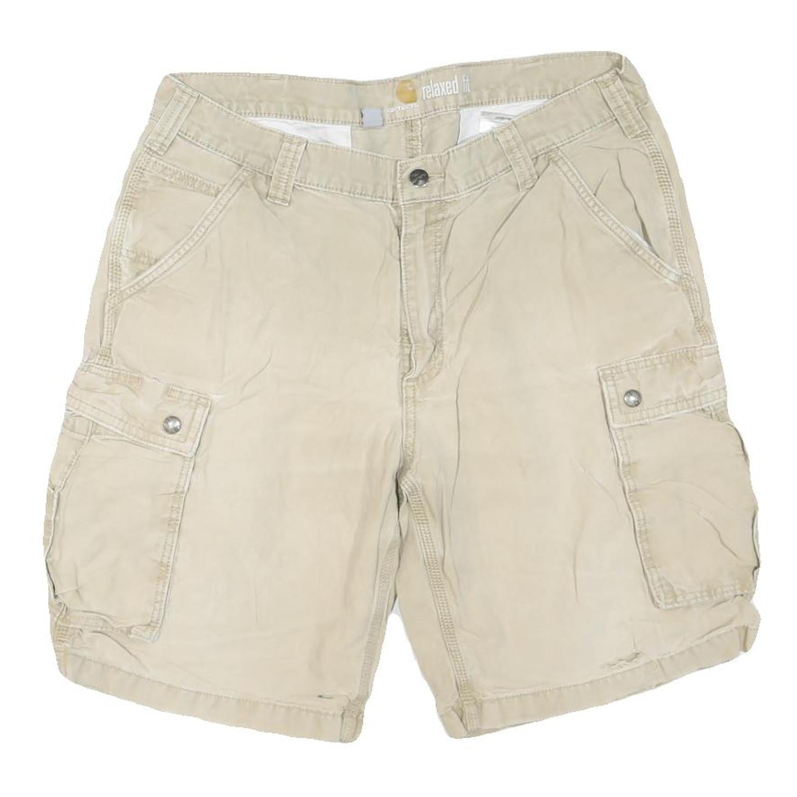 CARHARTT Mens Shorts Beige Cargo Relaxed Fit L W36 Workwear Cotton Blend Refurbished - N/A refurbished available on Cerqular