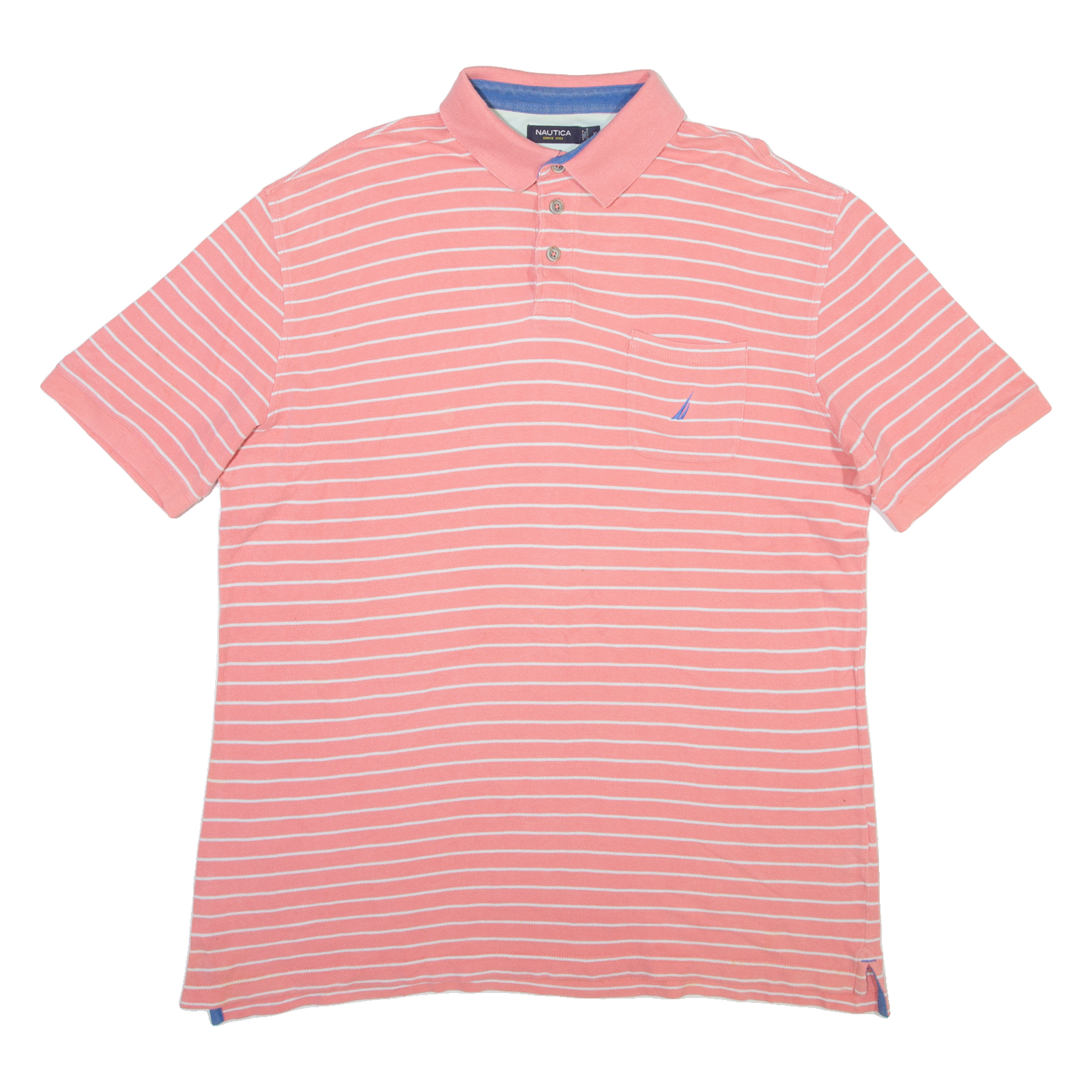 NAUTICA Mens Polo Shirt Pink Striped XL Refurbished - N/A refurbished available on Cerqular