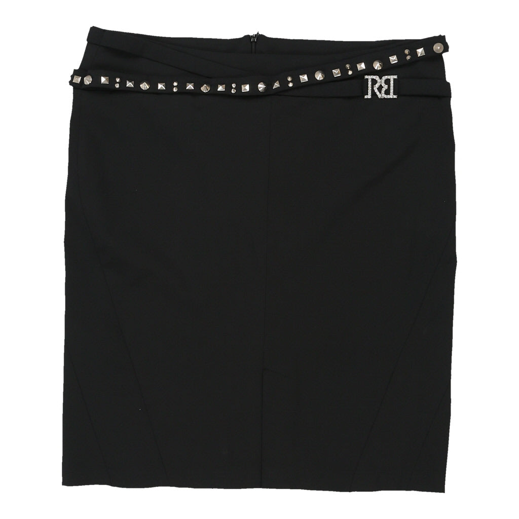 Roccobarocco Midi Skirt - 35W UK 16 Black Polyester Blend Refurbished - Thrifted (note: this is a term often used to describe second- refurbished available on Cerqular