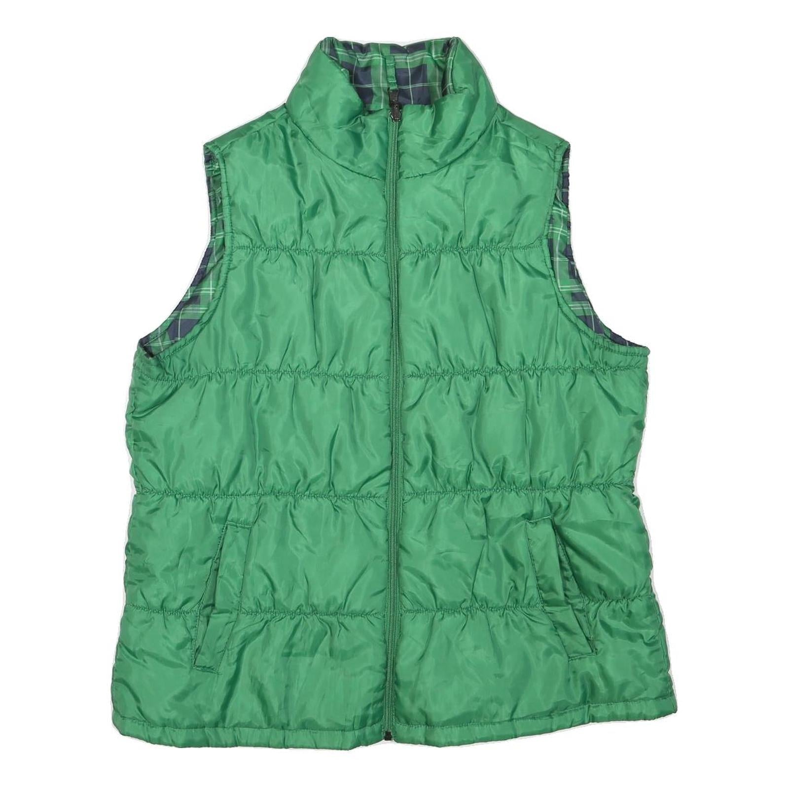 MERONA Womens Green Zip Front Polyester Blend Quilted Sleeveless Jacket L Refurbished - N/A refurbished available on Cerqular
