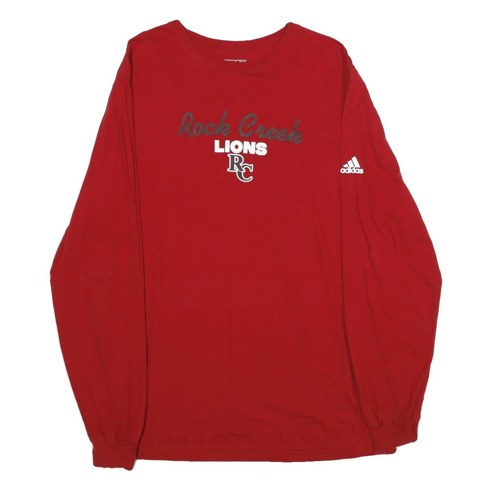 ADIDAS Mens Red Rock Creek Lions Graphic Long Sleeve Crew Neck T-Shirt L Refurbished - N/A refurbished available on Cerqular