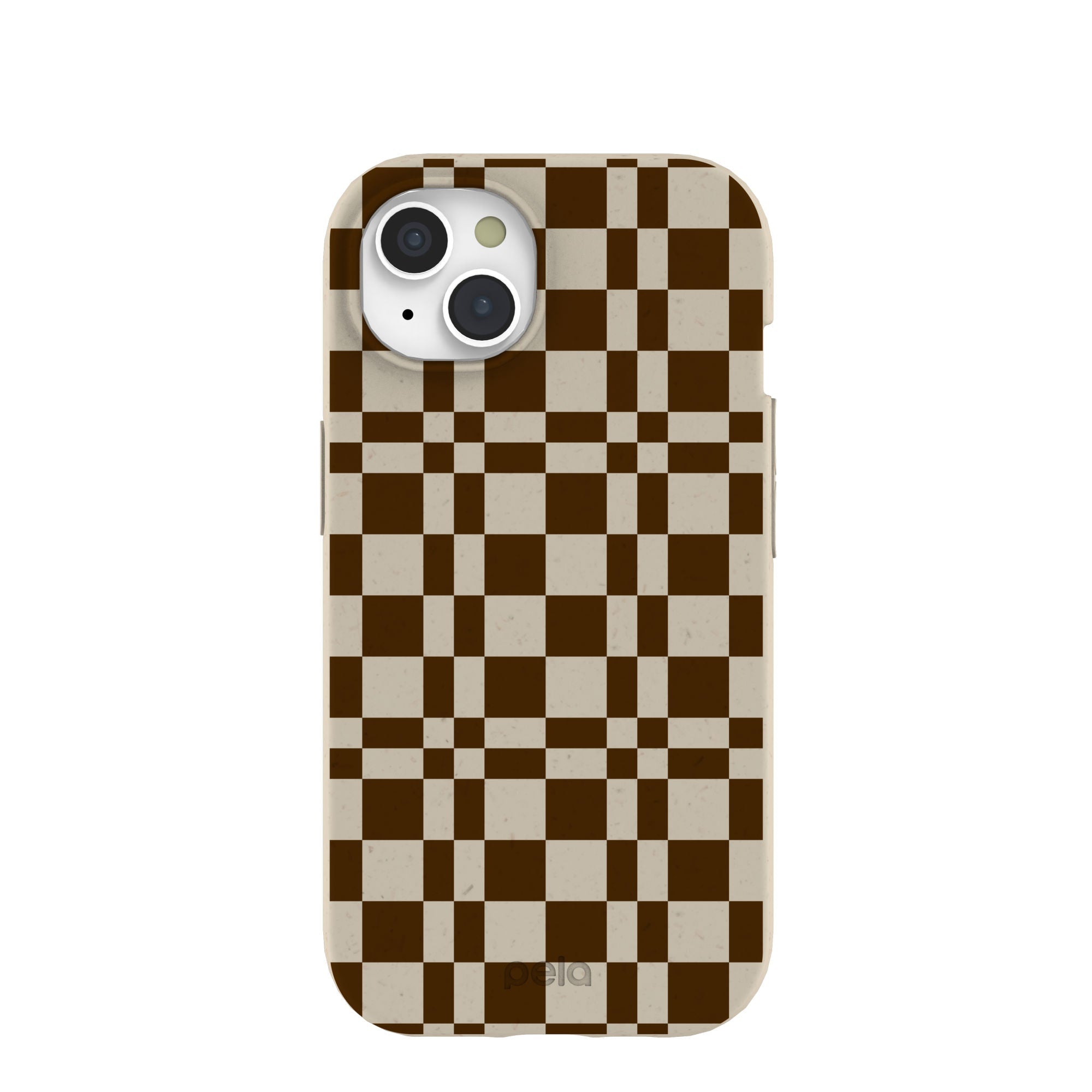London Fog Chestnut Checkers iPhone 15 Case Refurbished - Pela Case refurbished available on Cerqular