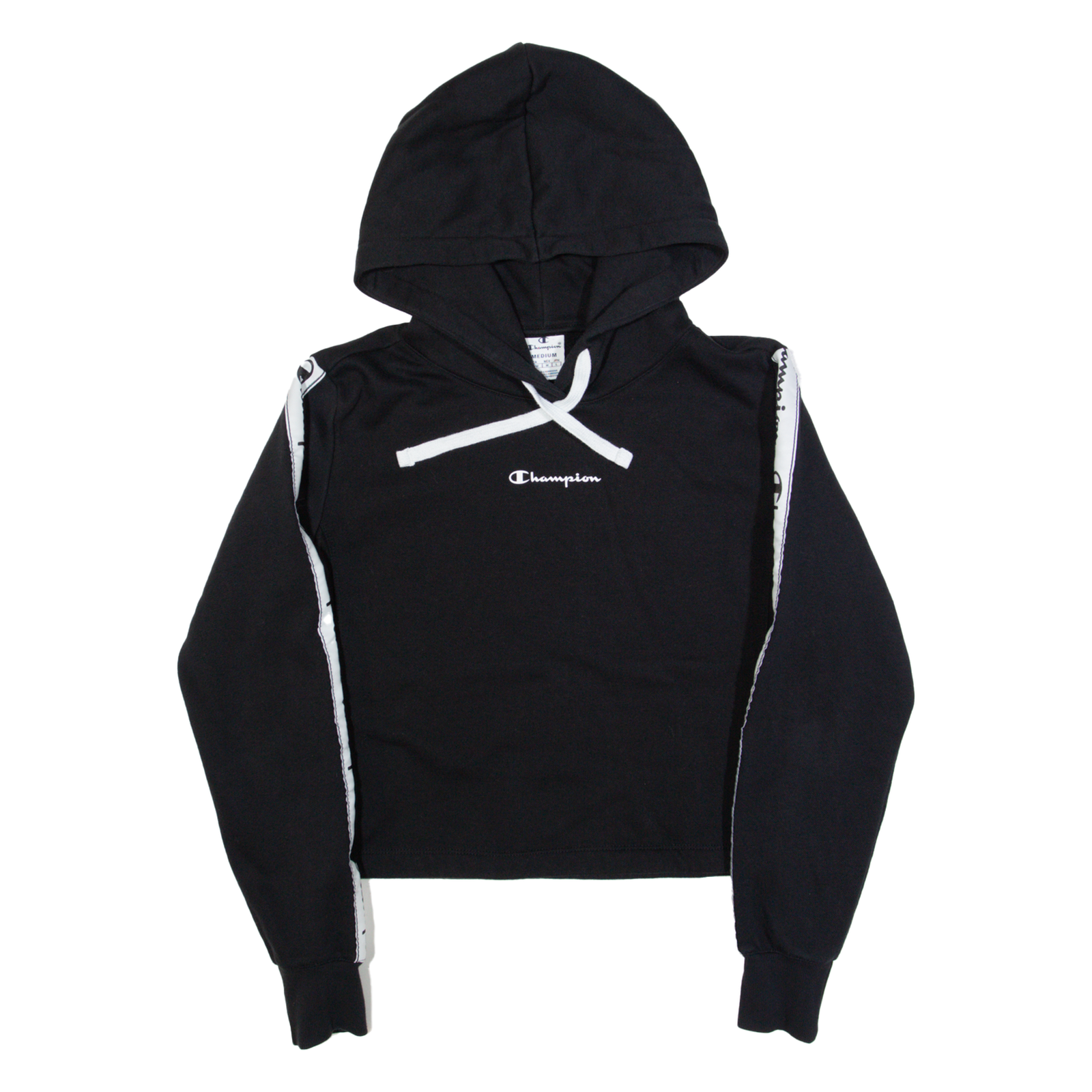 CHAMPION Cropped Womens Black Hoodie M Refurbished - N/A refurbished available on Cerqular