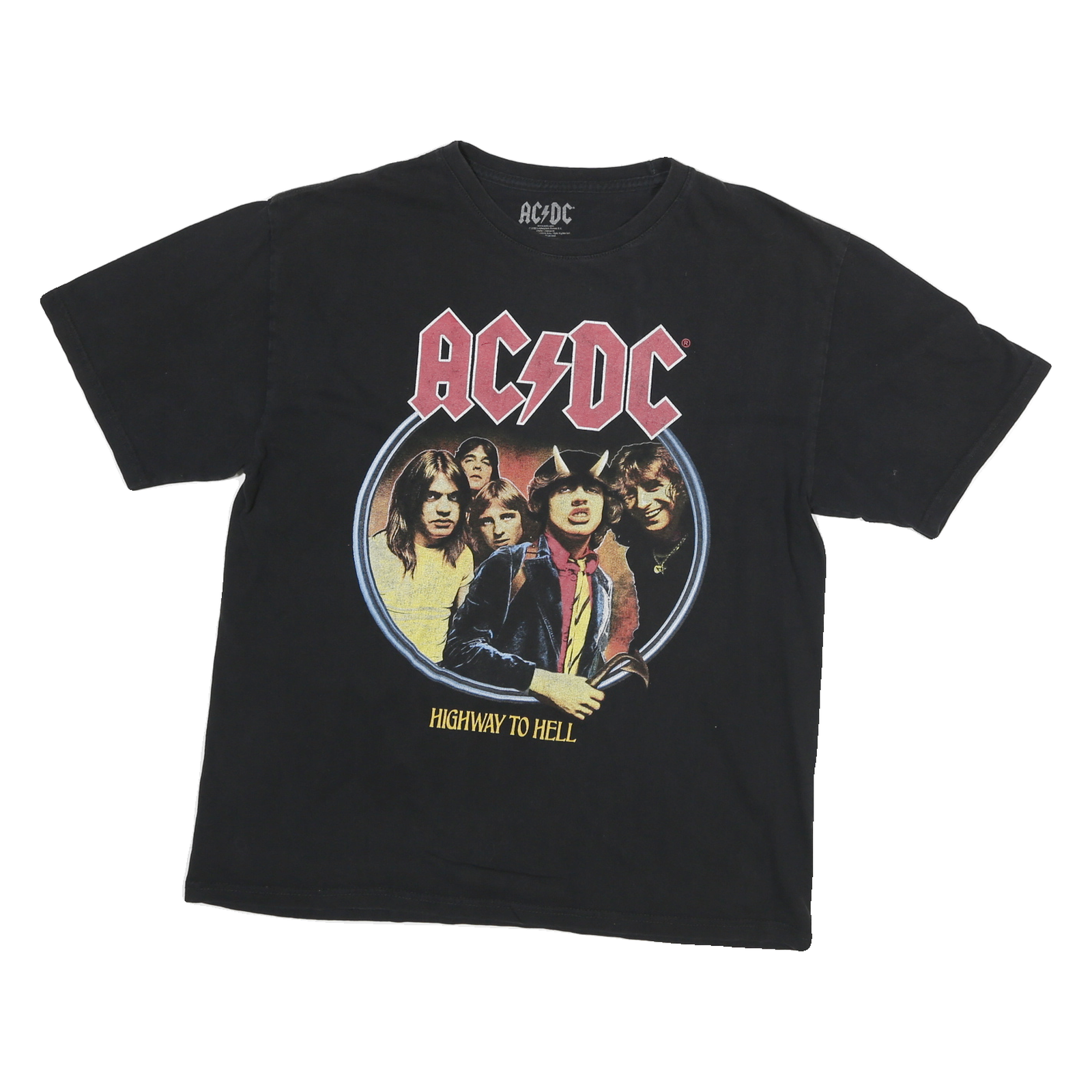 AC DC Mens Black Highway To Hell Graphic T-Shirt L Short Sleeve Crew Neck Rock Refurbished - N/A refurbished available on Cerqular