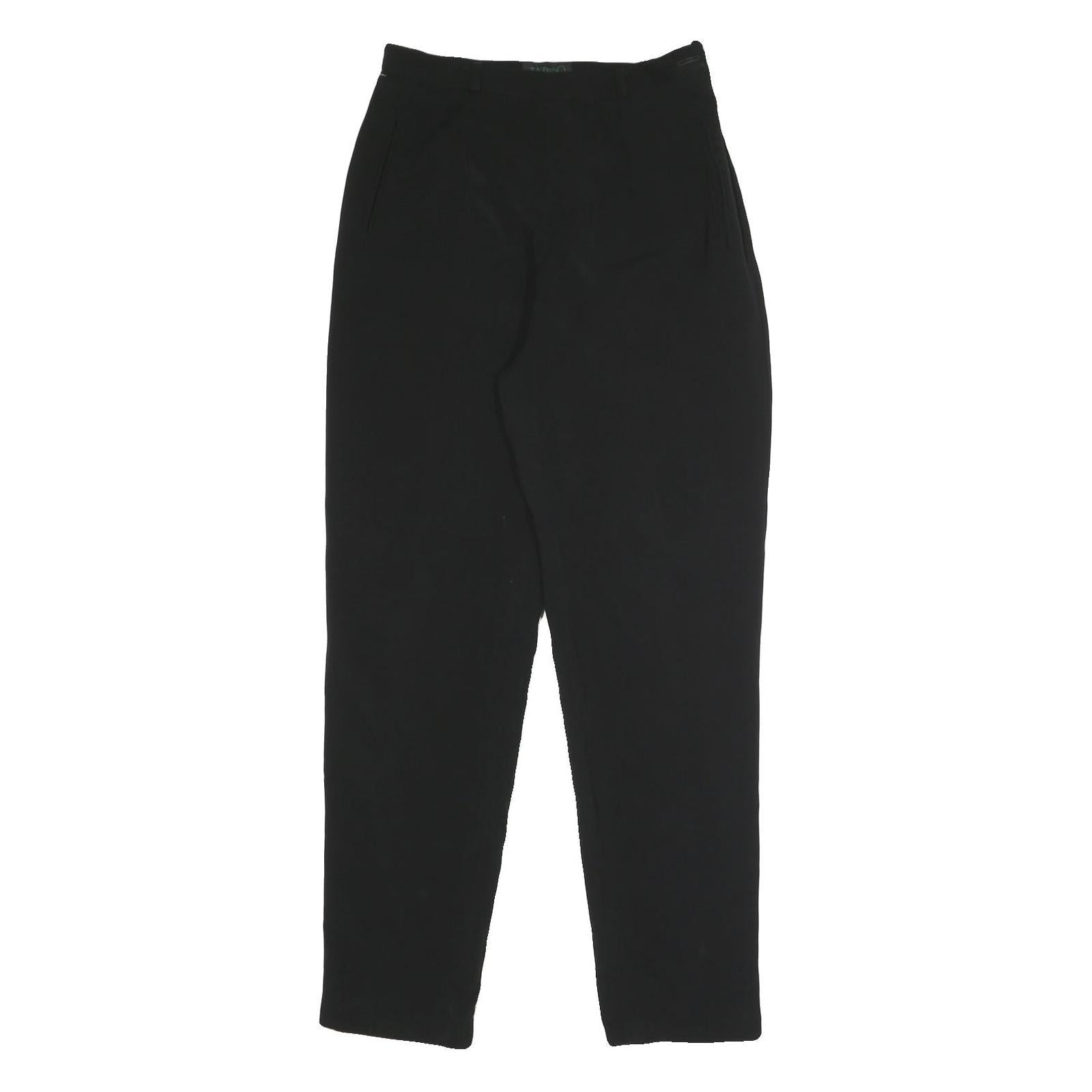 TATTOO Womens Black Relaxed Straight Trousers W26 L28 Smart Casual Zip Refurbished - N/A refurbished available on Cerqular