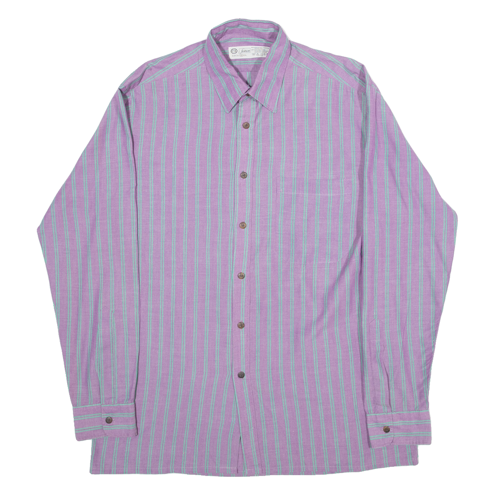 FASHION Mens Shirt Purple Striped Long Sleeve M Refurbished - N/A refurbished available on Cerqular