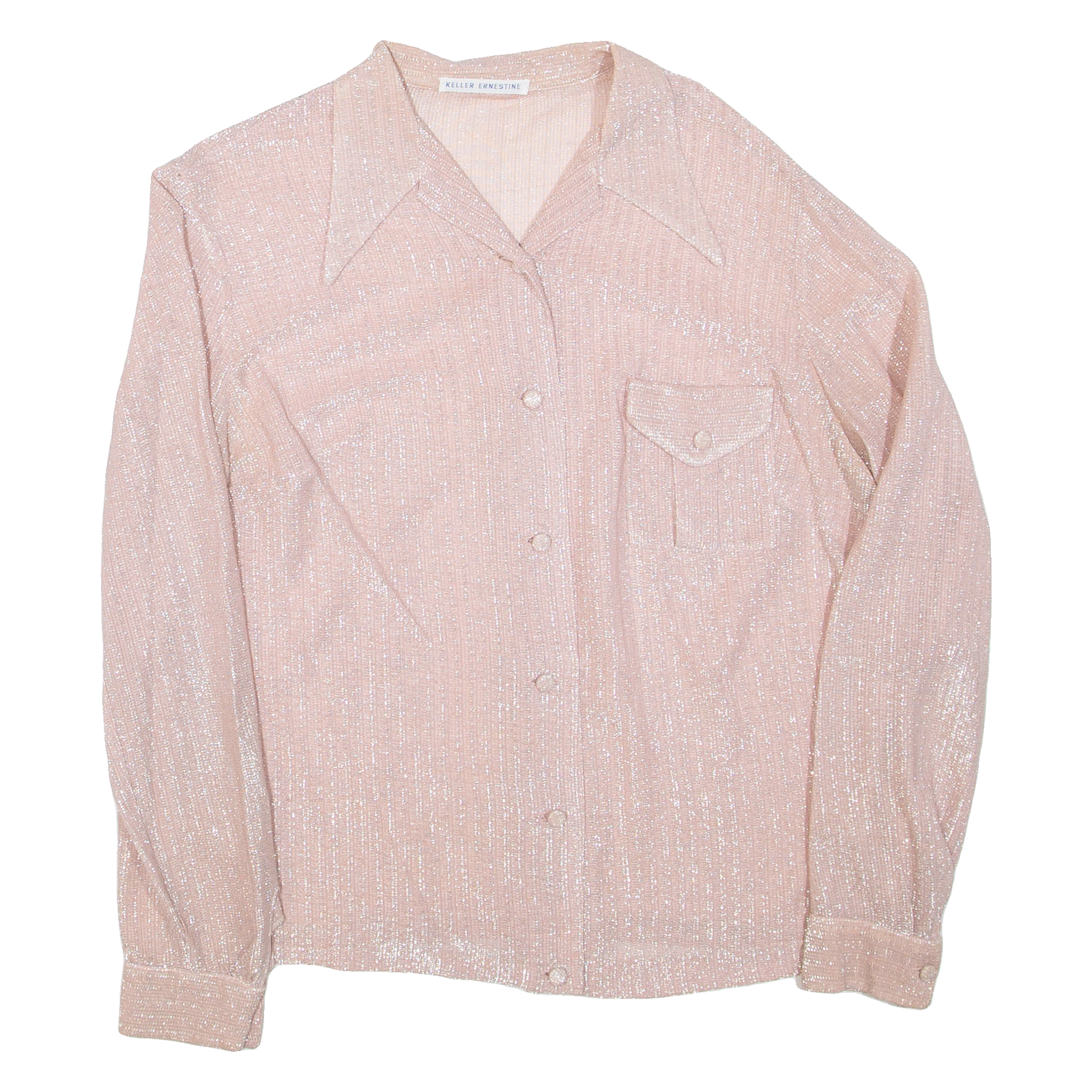 KELLER ERNESTINE Womens Shirt Pink Collared Long Sleeve M Refurbished - N/A refurbished available on Cerqular