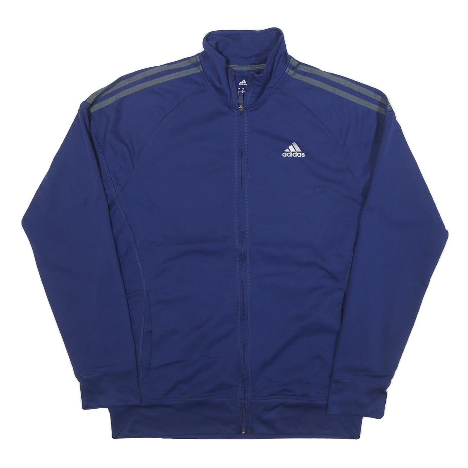 ADIDAS Mens Blue Polyester Blend Track Jacket M Zip Plain Sportswear Refurbished - N/A refurbished available on Cerqular
