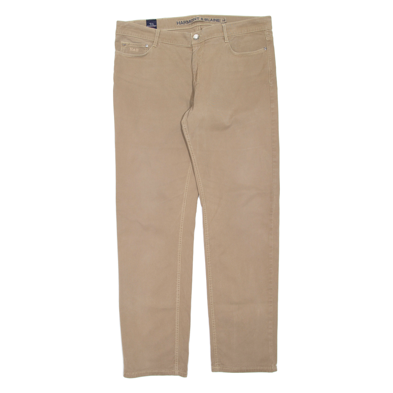 HARMONT & BLAINE Mens Trousers Beige Regular Tapered W40 L34 Refurbished - N/A refurbished available on Cerqular