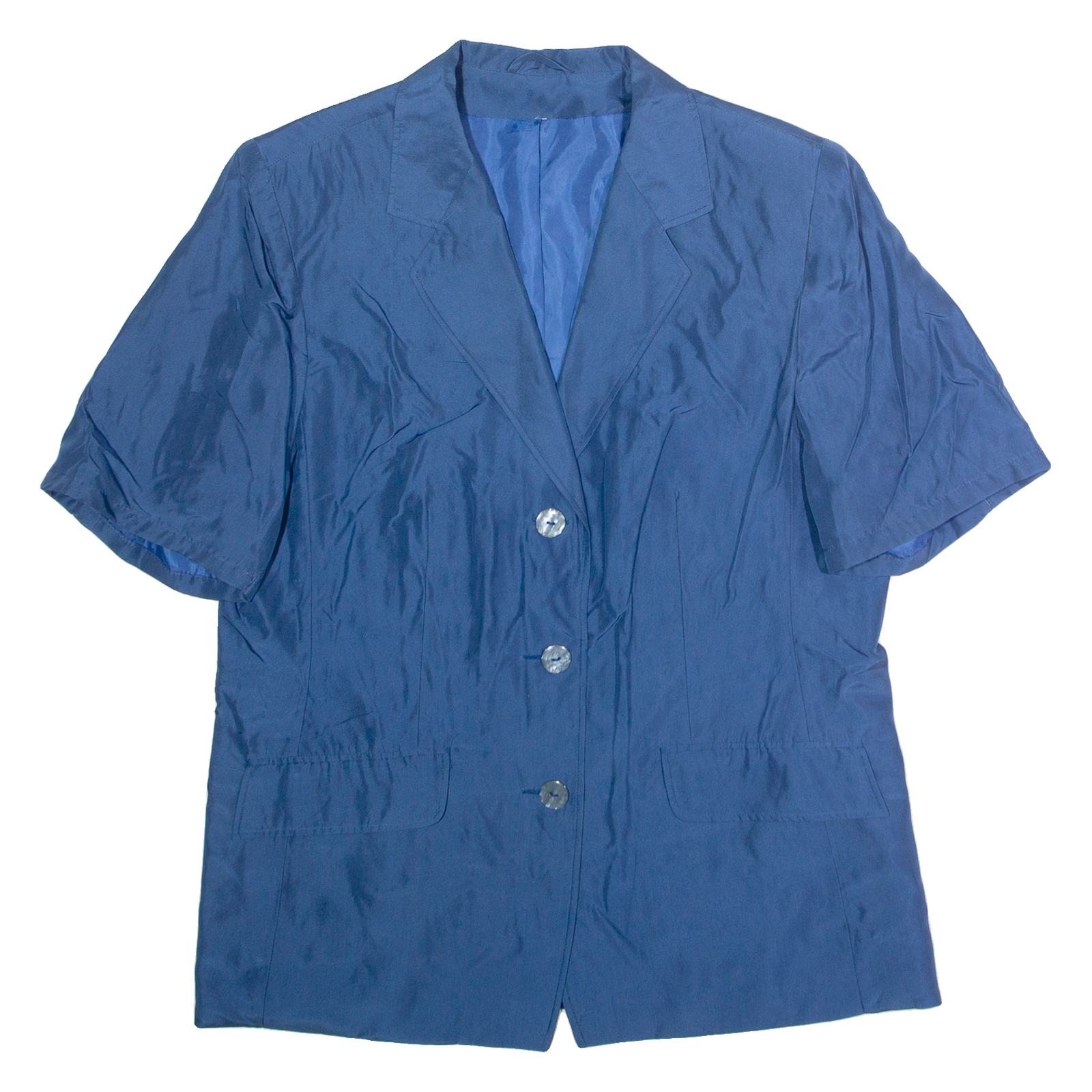 Womens Blazer Jacket Blue Silk XL Refurbished - N/A refurbished available on Cerqular