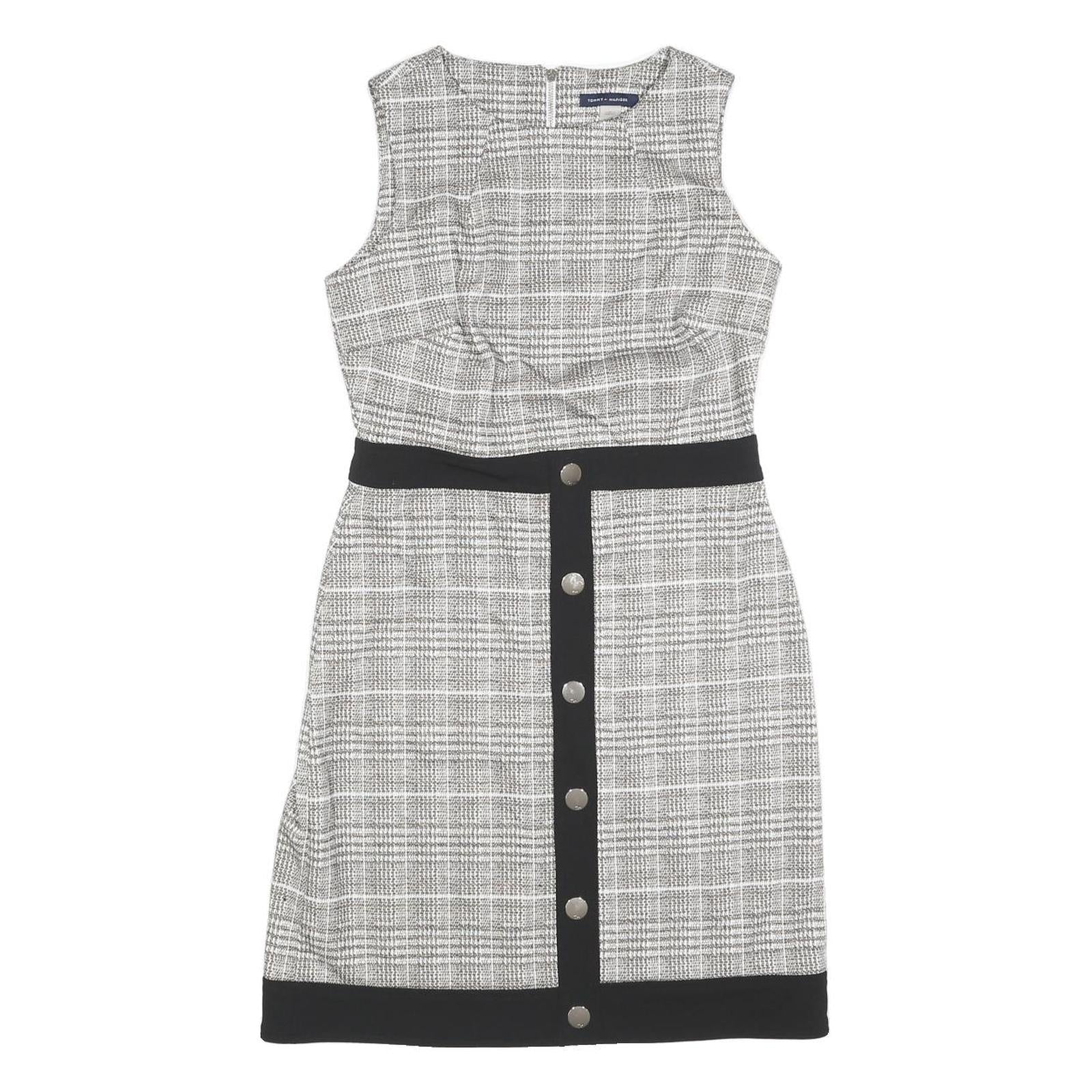TOMMY HILFIGER Womens Black & White Shift Polyester Blend Sleeveless Knee Length Refurbished - N/A refurbished available on Cerqular