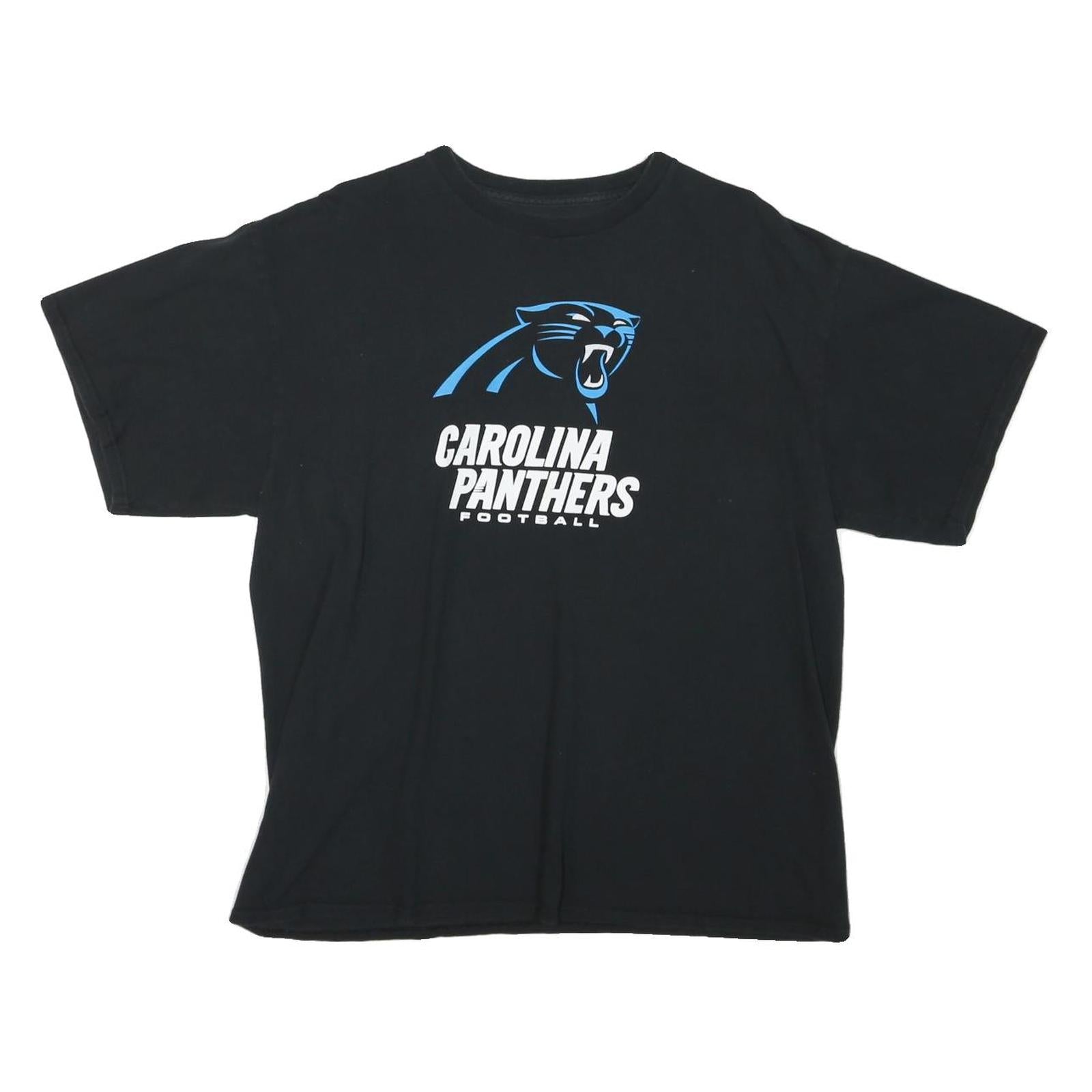 Mens Black Carolina Panthers Football Graphic T-Shirt XL Short Sleeve Crew Neck Refurbished - N/A refurbished available on Cerqular