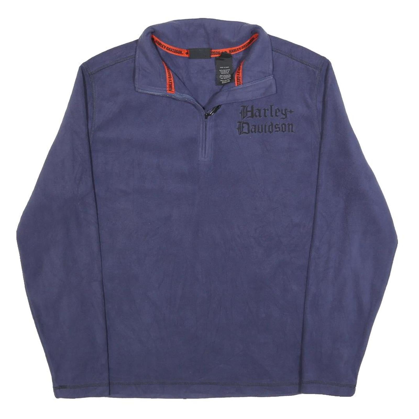 HARLEY DAVIDSON Mens Blue Pullover Plain Round Neck Basic Knit S Polyester Refurbished - N/A refurbished available on Cerqular