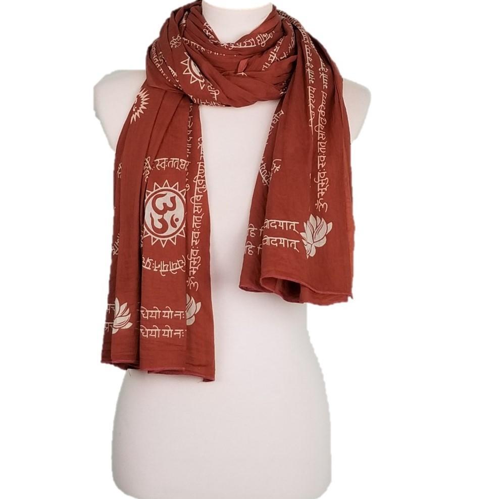 OMSutra Gayatri Mantra Prayer Shawl | Color: Brown Refurbished - N/A refurbished available on Cerqular