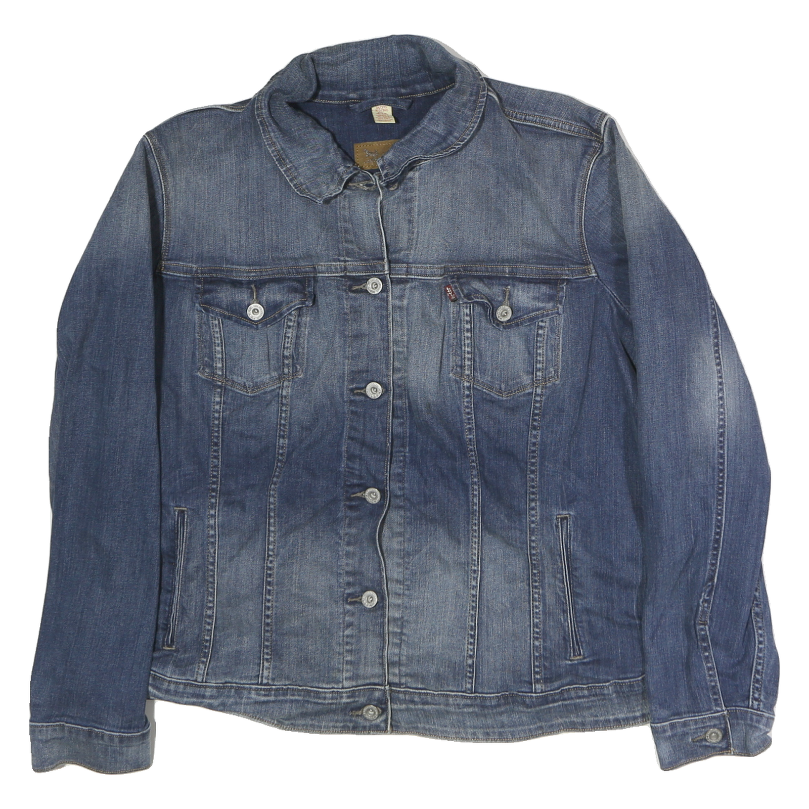 LEVI'S Womens Blue Denim Button Jacket 3XL Cotton Classic Fit Casual Outerwear Refurbished - N/A refurbished available on Cerqular