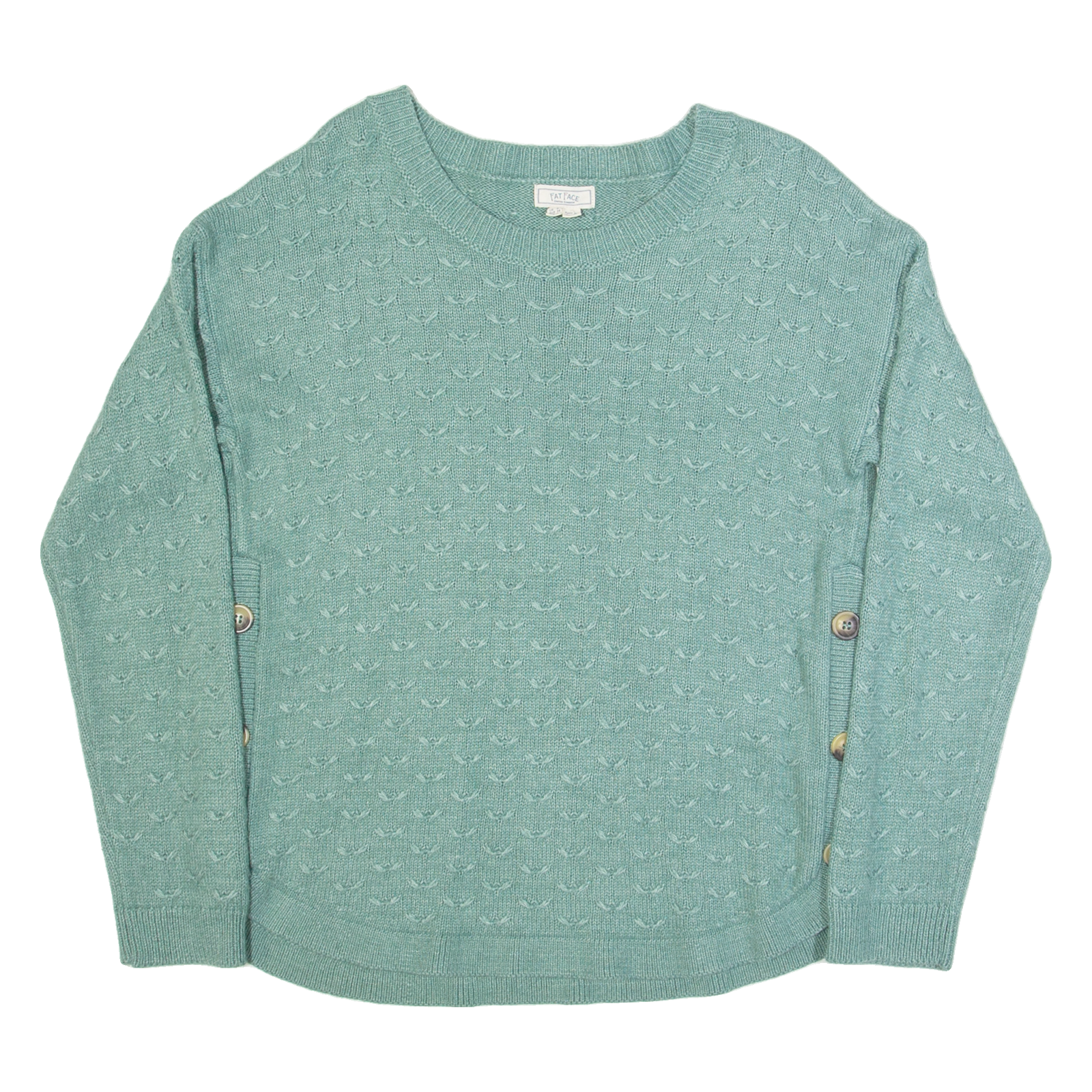 FAT FACE Womens Jumper Green Tight Knit Viscose UK 8 Refurbished - N/A refurbished available on Cerqular