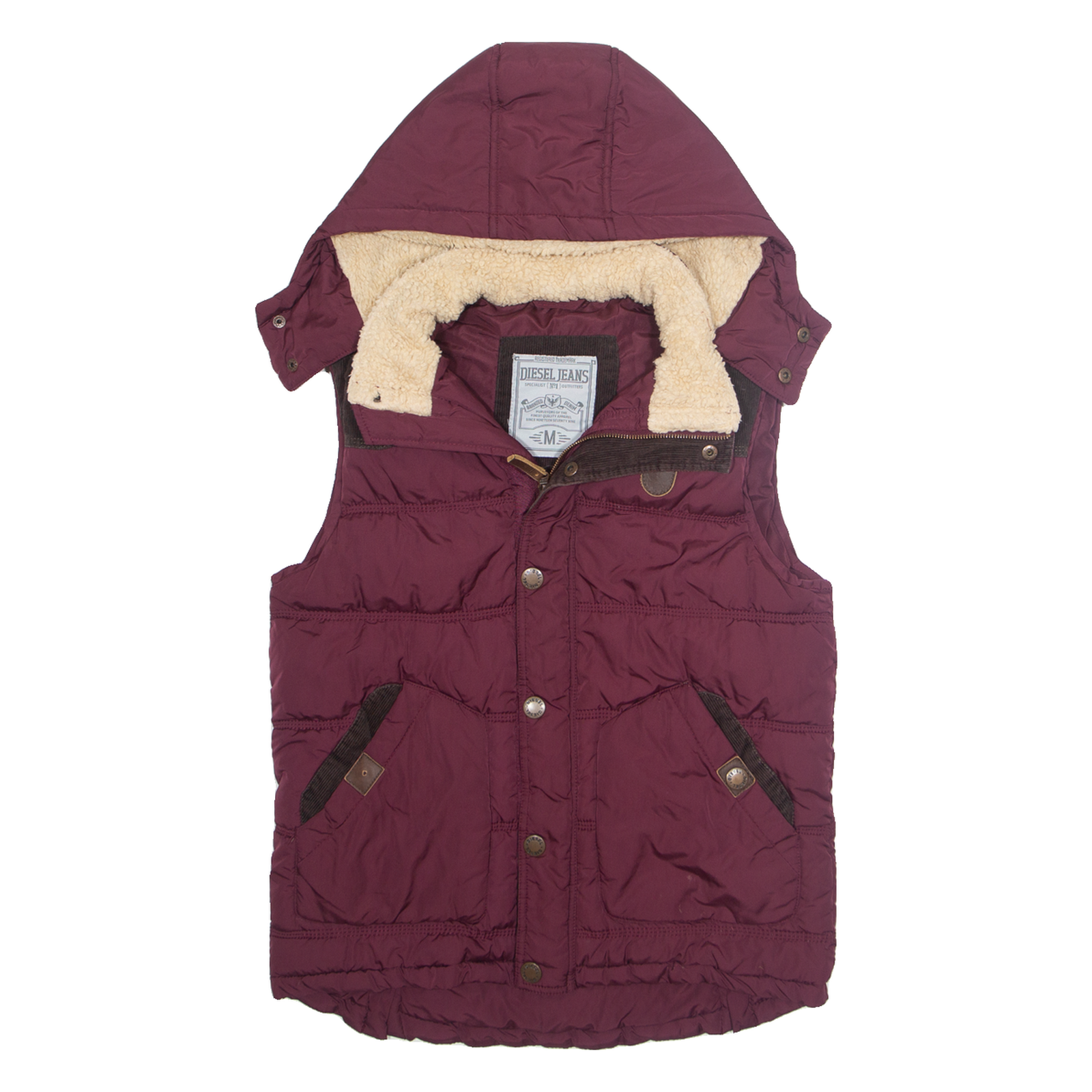 DIESEL Womens Gilet Purple Hooded M Refurbished - N/A refurbished available on Cerqular