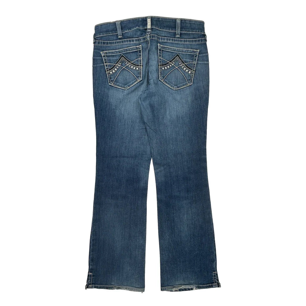 Ariat Studded Jeans - 34W UK 12 Blue Cotton Refurbished - Thrifted (note: this is a term often used to describe second- refurbished available on Cerqular