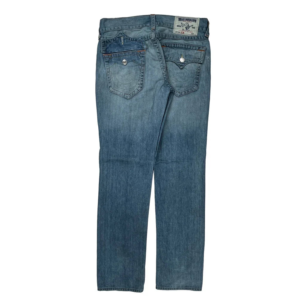 True Religion Jeans - 34W 31L Light Wash Denim Refurbished - Thrifted (note: this is a term often used to describe second- refurbished available on Cerqular