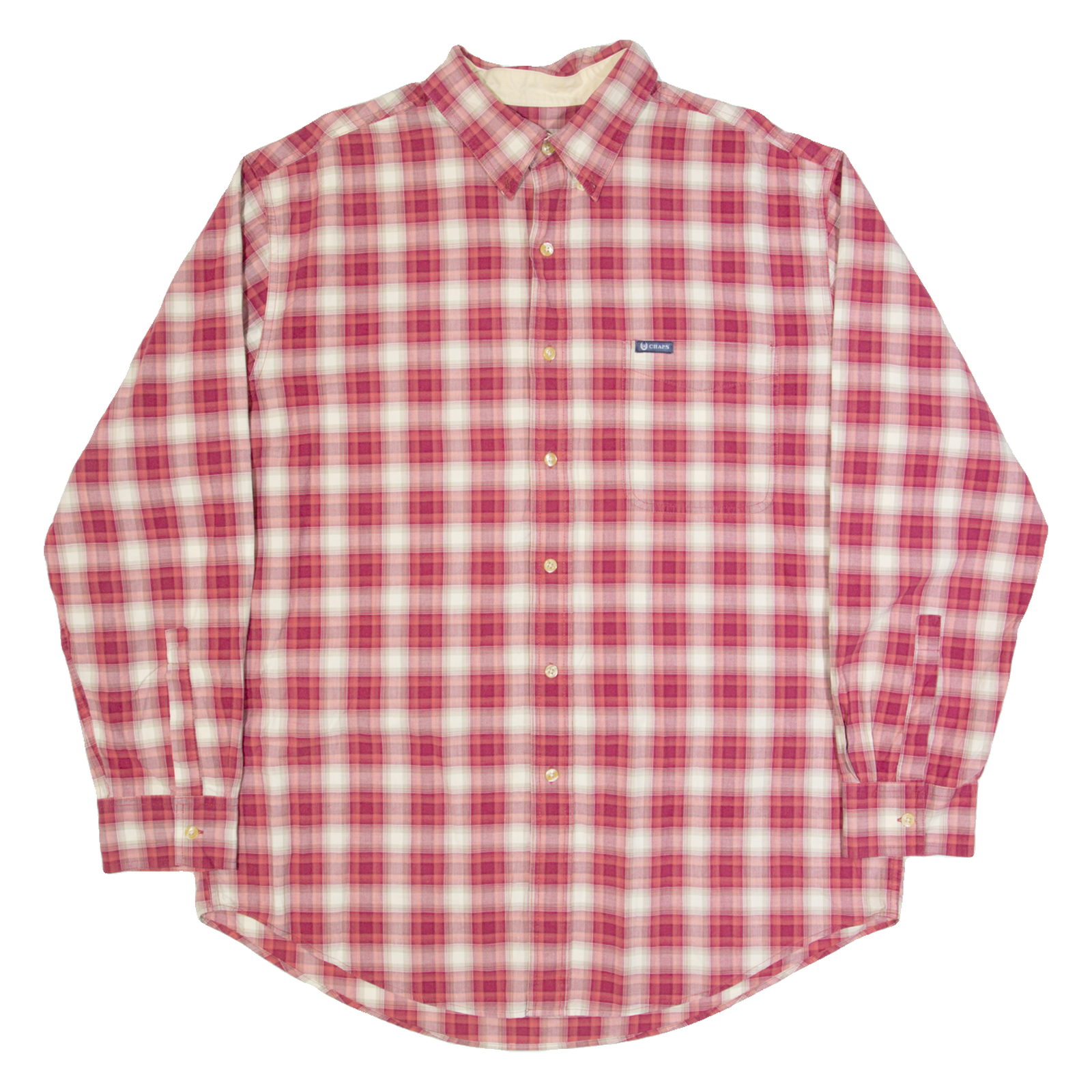 CHAPS Mens Shirt Red Plaid Long Sleeve L Refurbished - N/A refurbished available on Cerqular