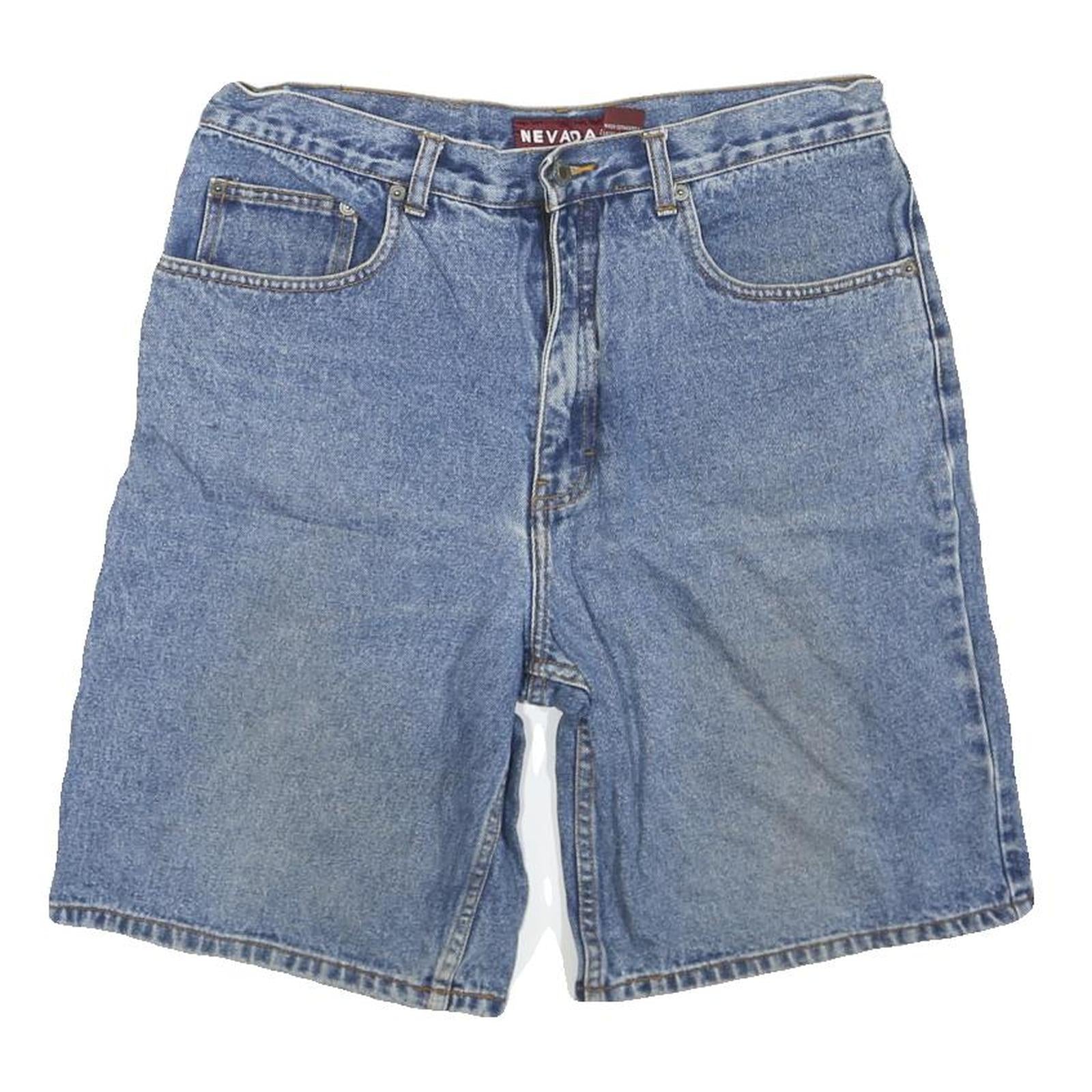 NEVADA Mens Denim Blue Casual Shorts M W34 Cotton Blend Comfortable Fit Refurbished - N/A refurbished available on Cerqular