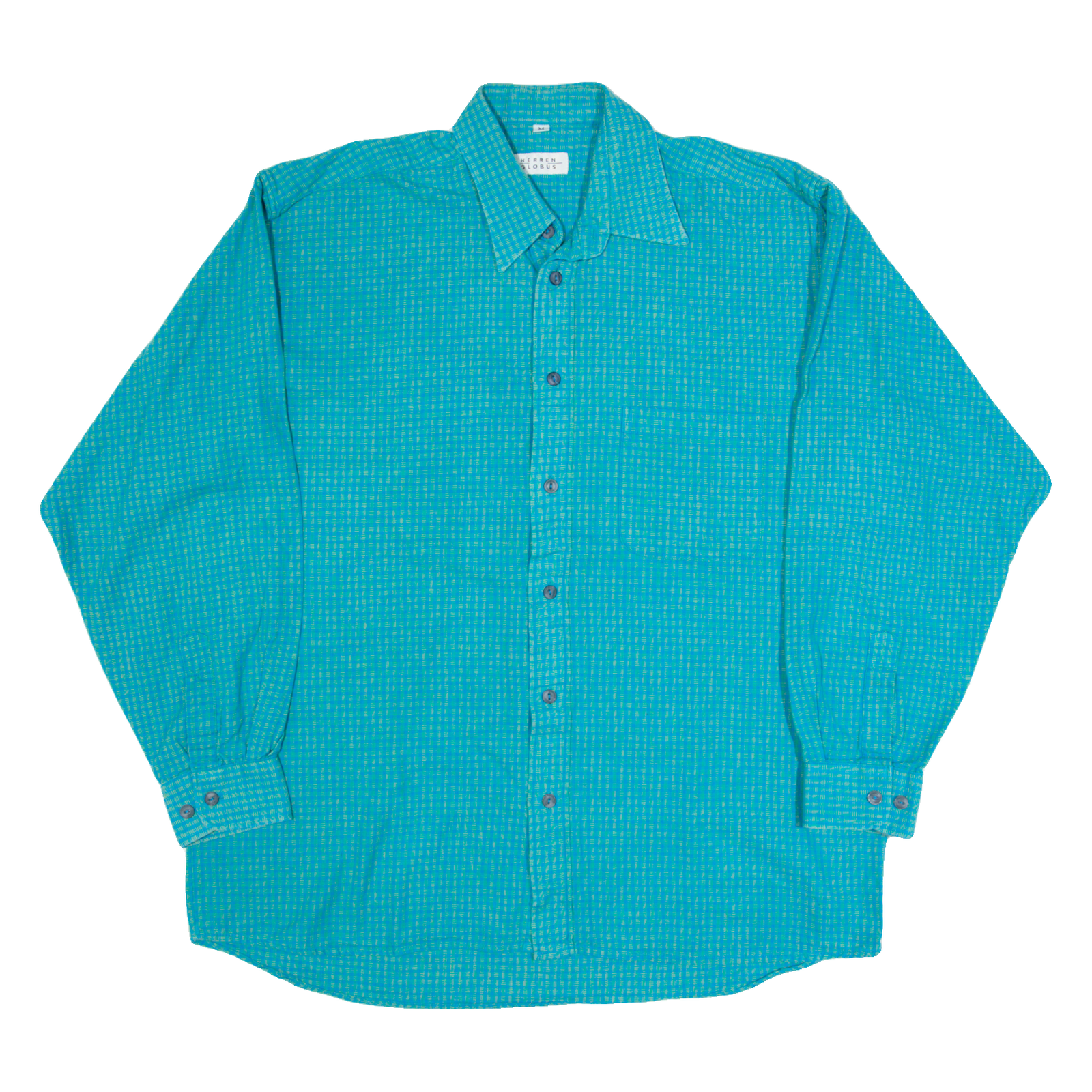 HERREN GLOBUS Mens Shirt Blue 90s Check Long Sleeve M Refurbished - N/A refurbished available on Cerqular