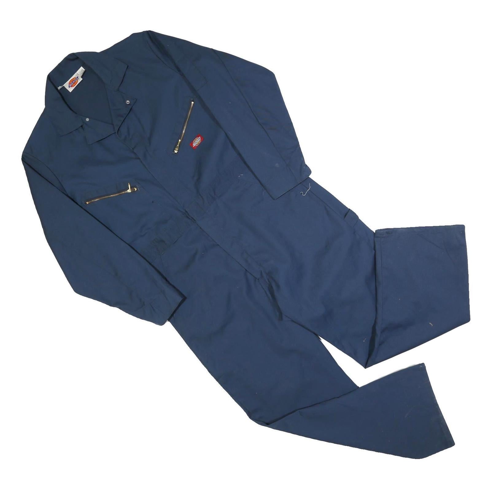 DICKIES Mens Navy Blue Cotton Blend Dungarees Regular Fit L W40 L30 Workwear Refurbished - N/A refurbished available on Cerqular