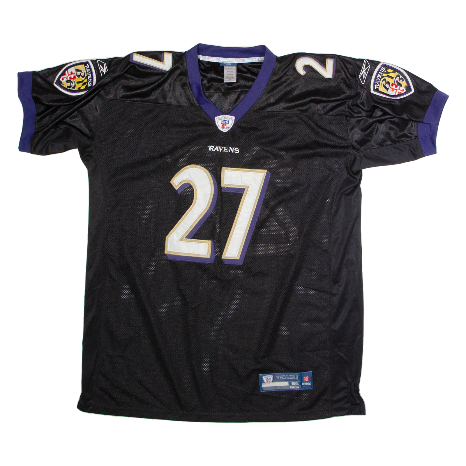 REEBOK Baltimore Ravens Alternate #27 Rice Mens Jersey Black USA V-Neck 2XL Refurbished - N/A refurbished available on Cerqular