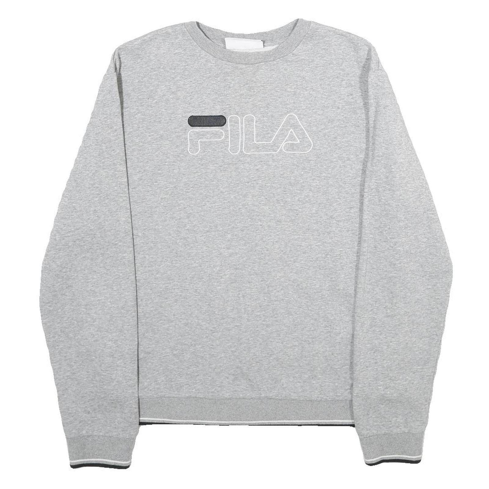 FILA Mens Grey Crew Neck M Cotton Blend Casual Sweatshirt Pullover Refurbished - N/A refurbished available on Cerqular
