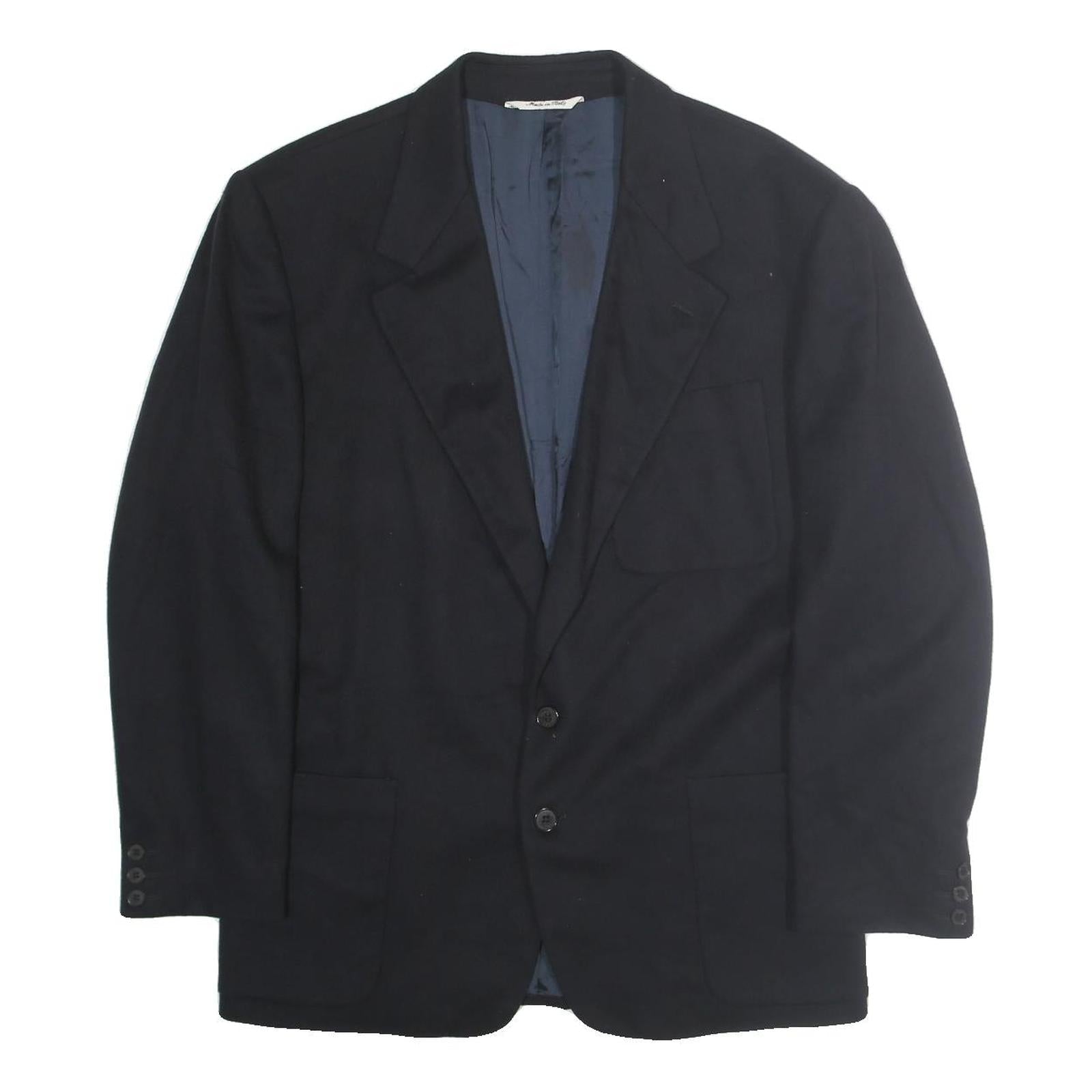 TRUSSARDI Mens Black Classic Jacket L Wool Blend Button Plain Elegant Refurbished - N/A refurbished available on Cerqular