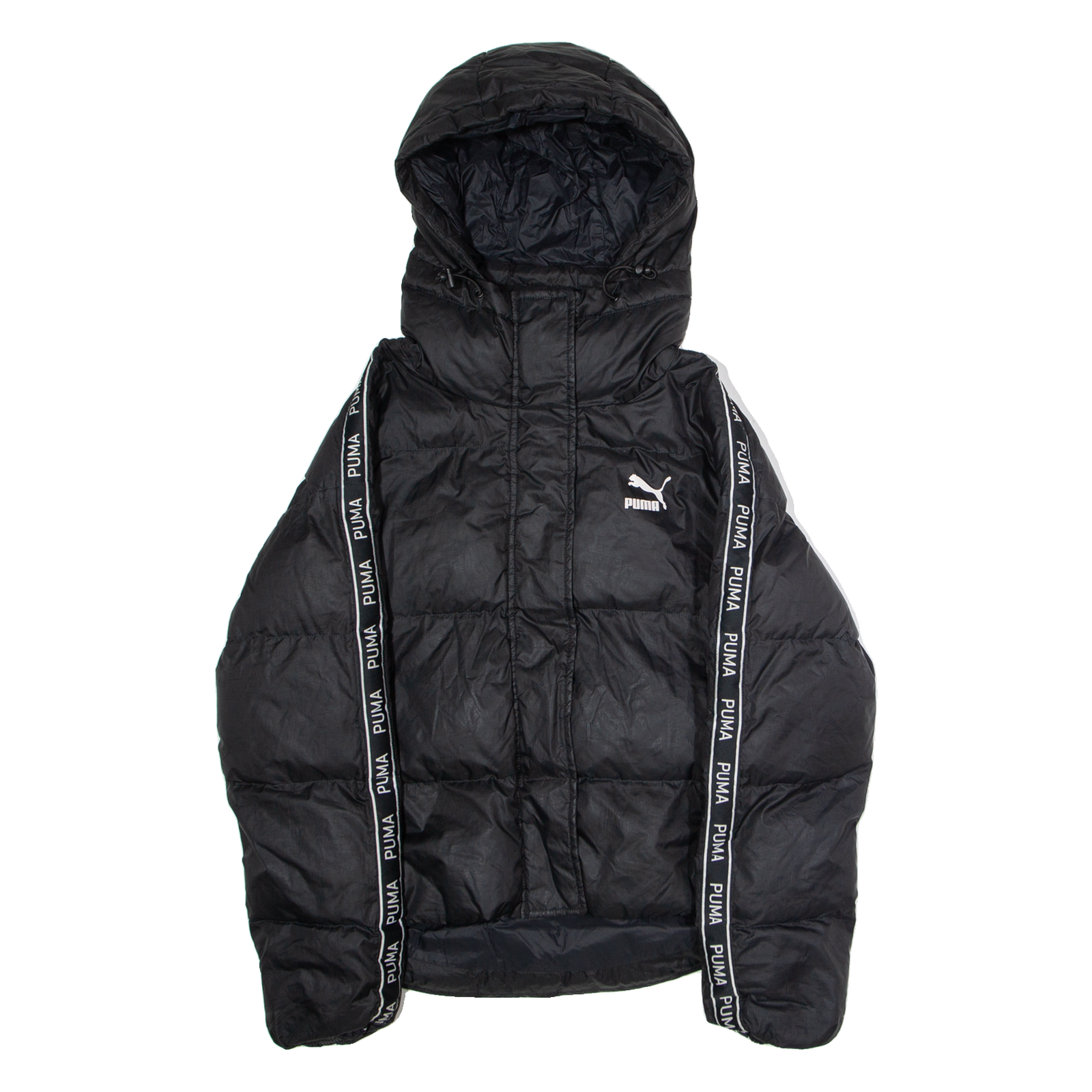 PUMA Womens Puffer Jacket Black Hooded UK 6 Refurbished - N/A refurbished available on Cerqular