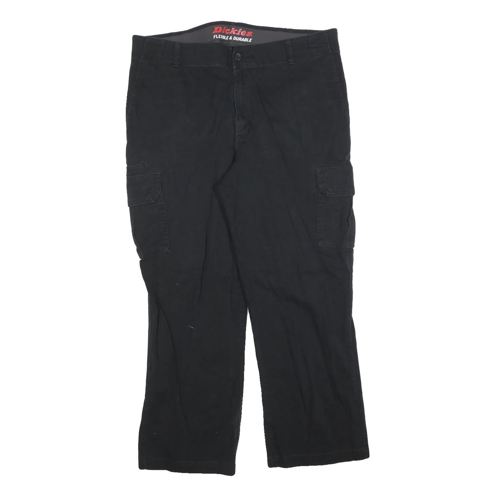 DICKIES Mens Cotton Blend Black Regular Cargo Trousers W36 L28 Workwear Zip Refurbished - N/A refurbished available on Cerqular