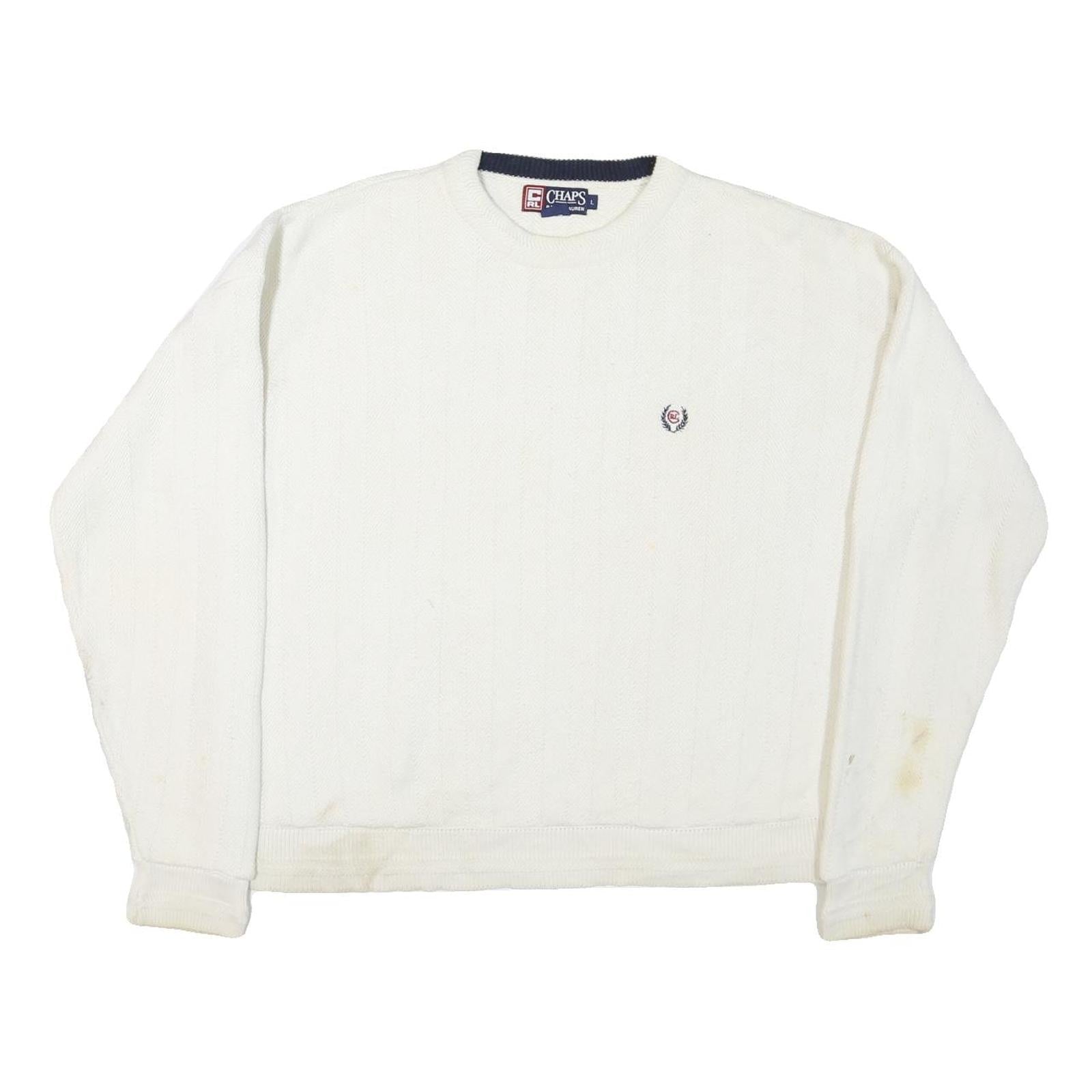 Buy CHAPS RALPH LAUREN Mens White Cotton Blend Jumper Crew Neck Basic Knit L Classic Refurbished - $29.89 CHAPS RALPH LAUREN Mens White Cotton Blend Jumper Crew Neck Basic Knit L Classic Refurbished - N/A refurbished available on Cerqular