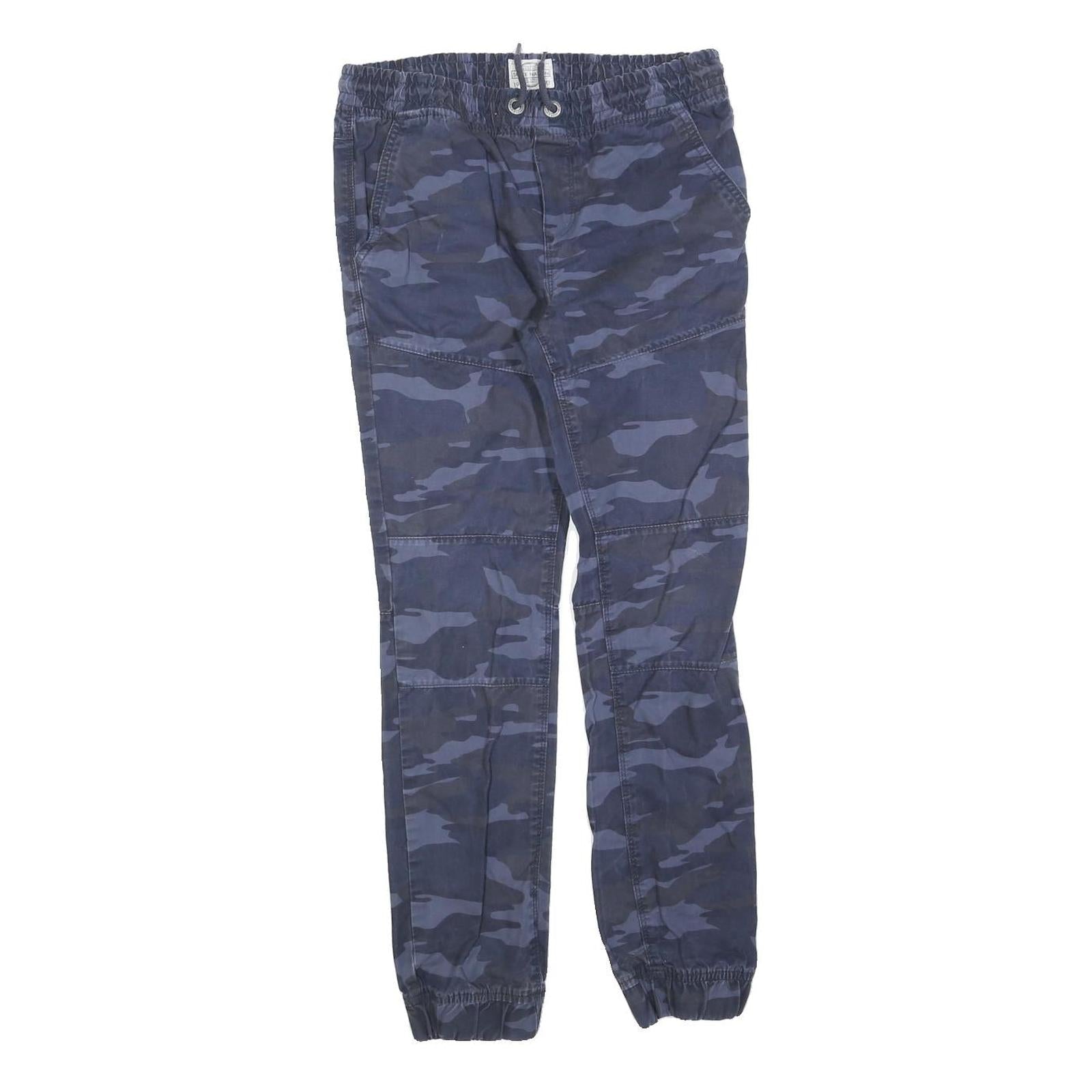 SKATE NATION Mens Cotton Blend Blue Camo Slim Tapered Trousers W28 L28 Refurbished - N/A refurbished available on Cerqular